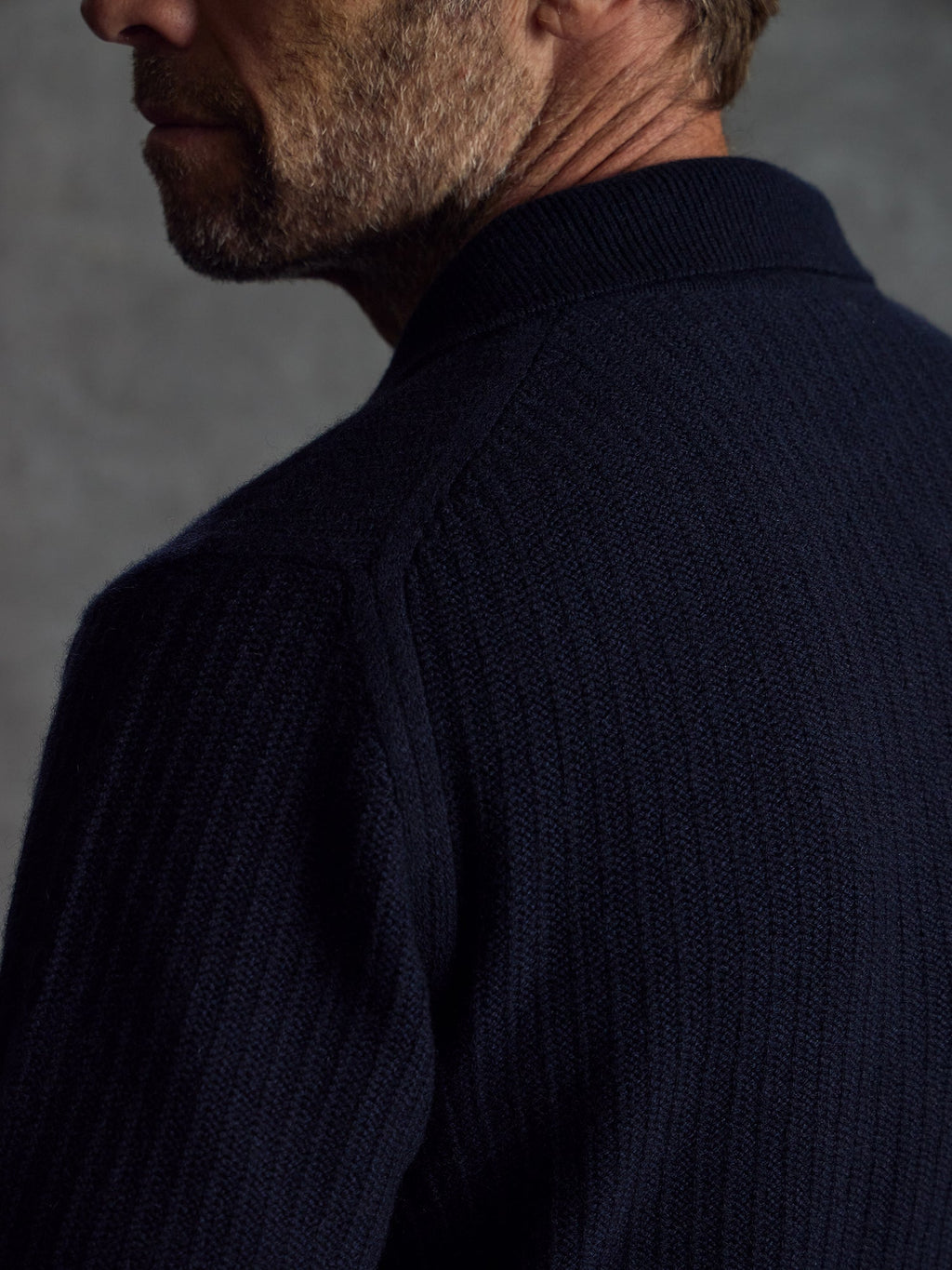 The Open Collar Cashmere Jumper - Ink