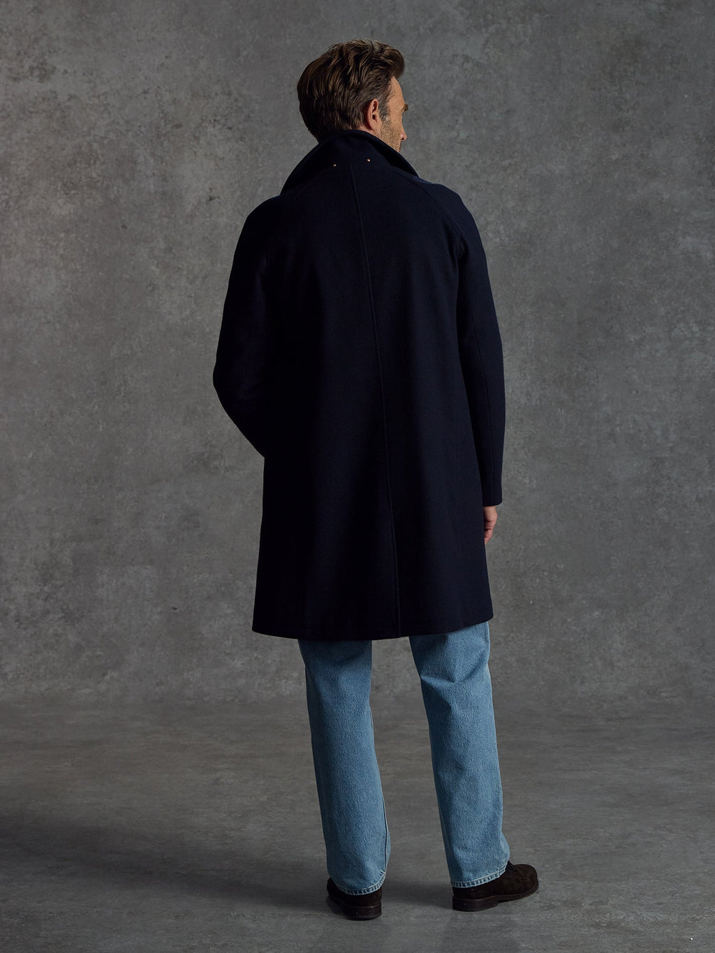 The Woollen Crew Coat - Navy