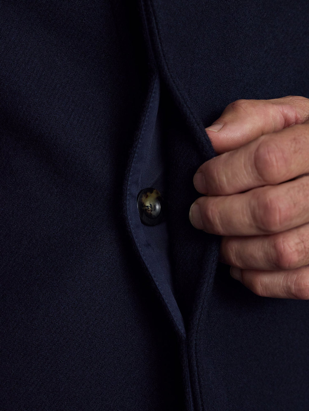 The Woollen Crew Coat - Navy