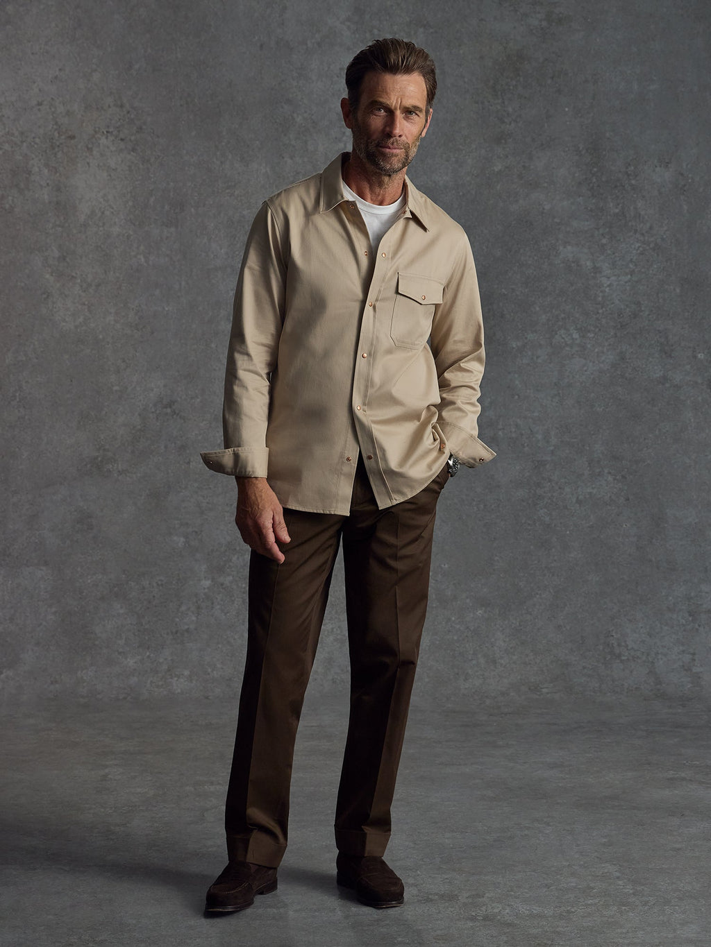 The Demob Shirt - Cotton Sand