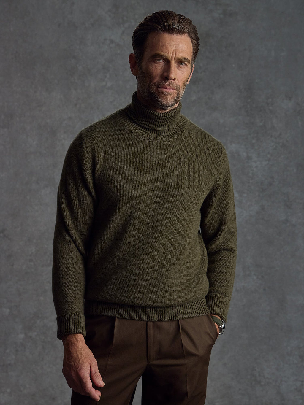 The Cashmere Submariner Rollneck - Green