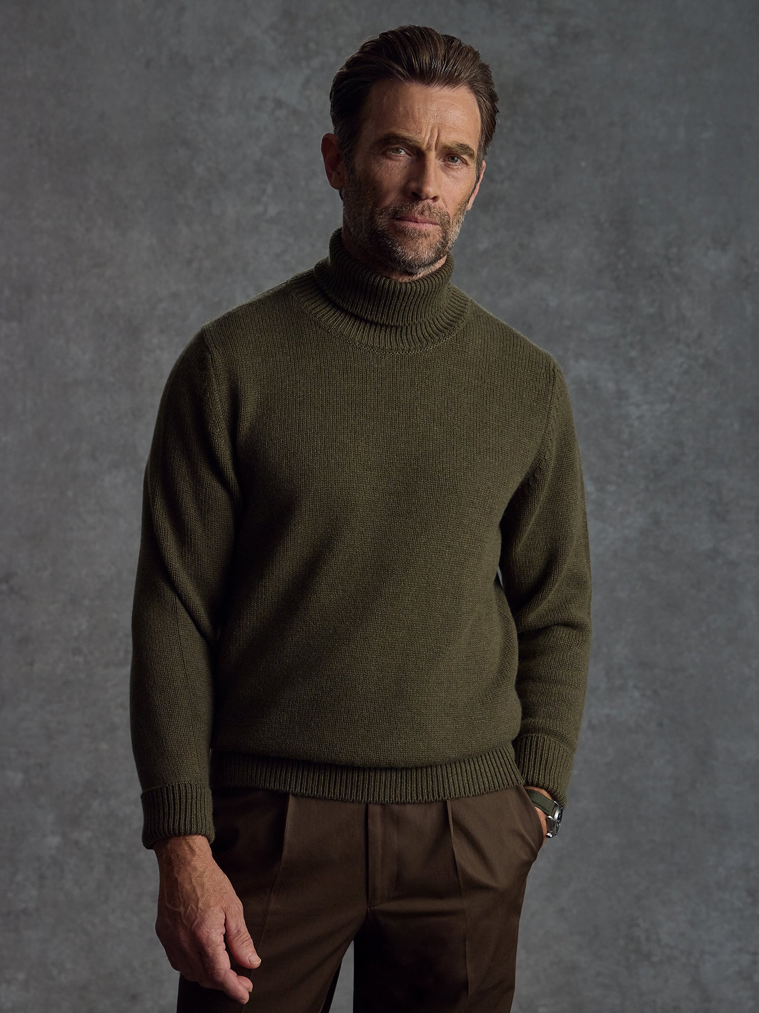 The Cashmere Submariner Rollneck - Green