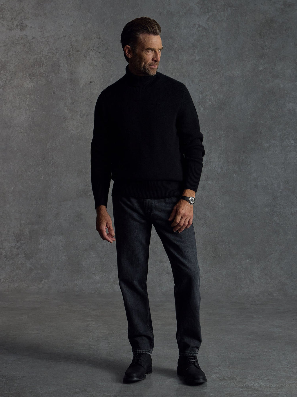 The Cashmere Submariner Rollneck - Black