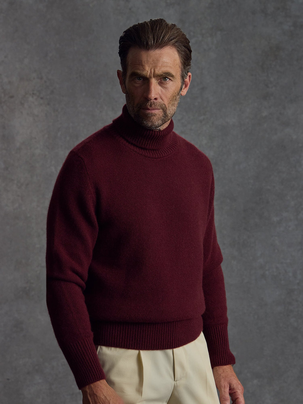 The Cashmere Submariner Rollneck - Crimson