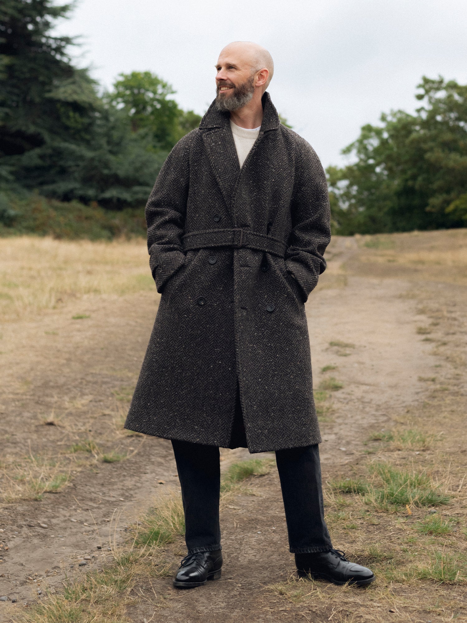 The PS English Tweed Overcoat - Dark Brown