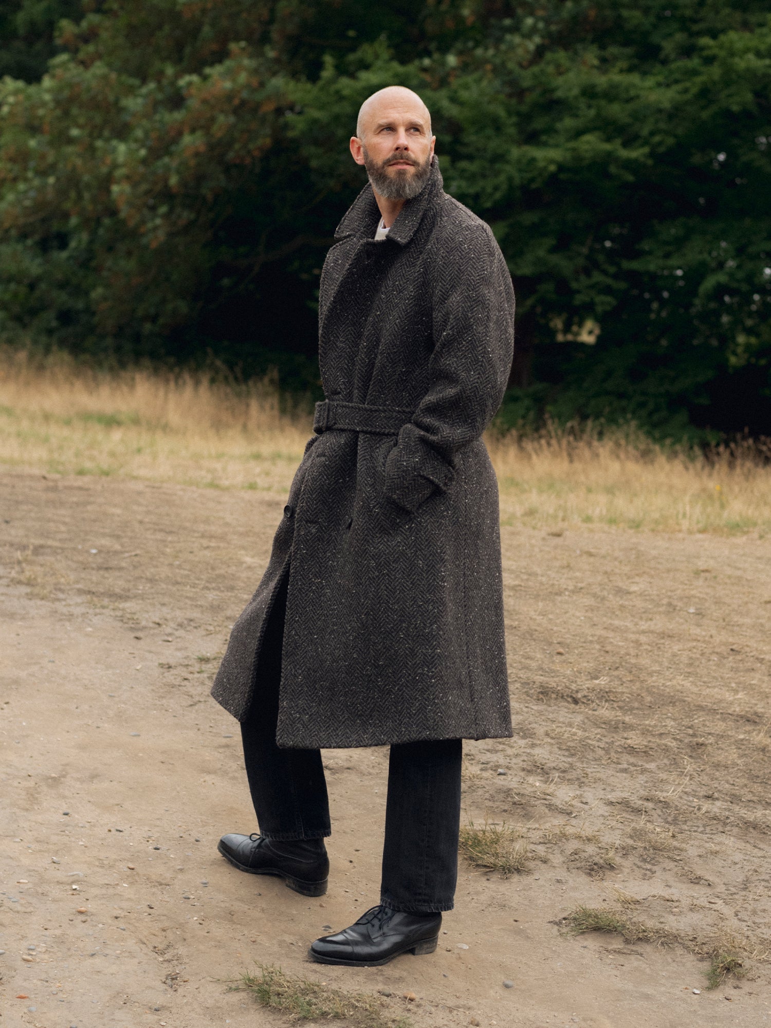 The PS English Tweed Overcoat - Dark Brown