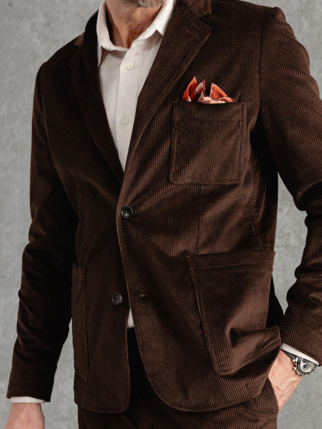 The Cashmere Cord Blazer - Bark