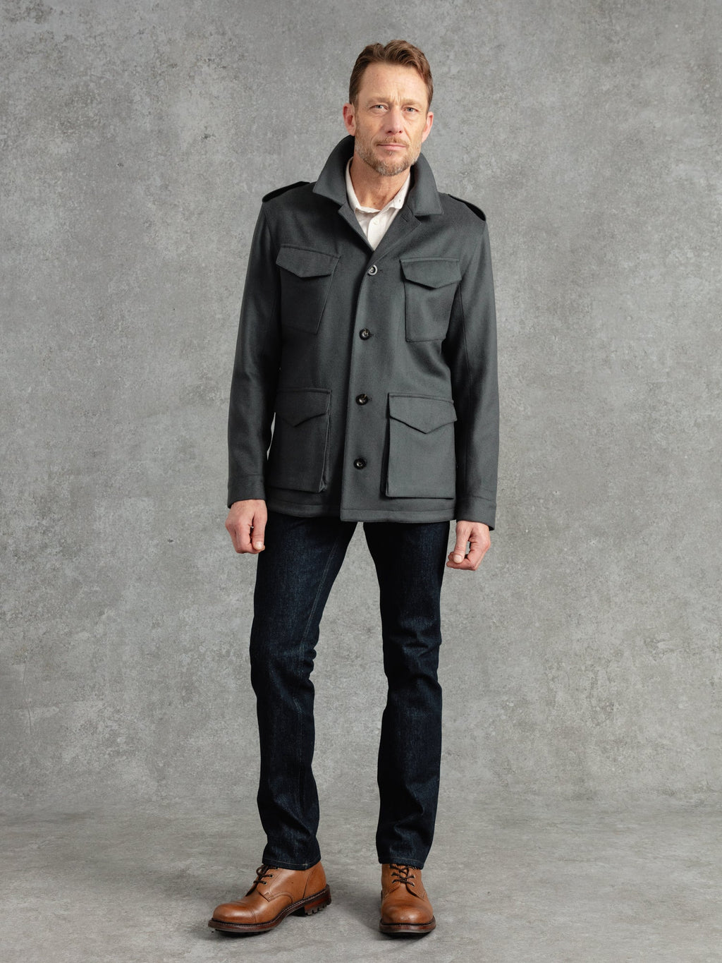 The Doeskin Revere Field Jacket - Cobble Grey