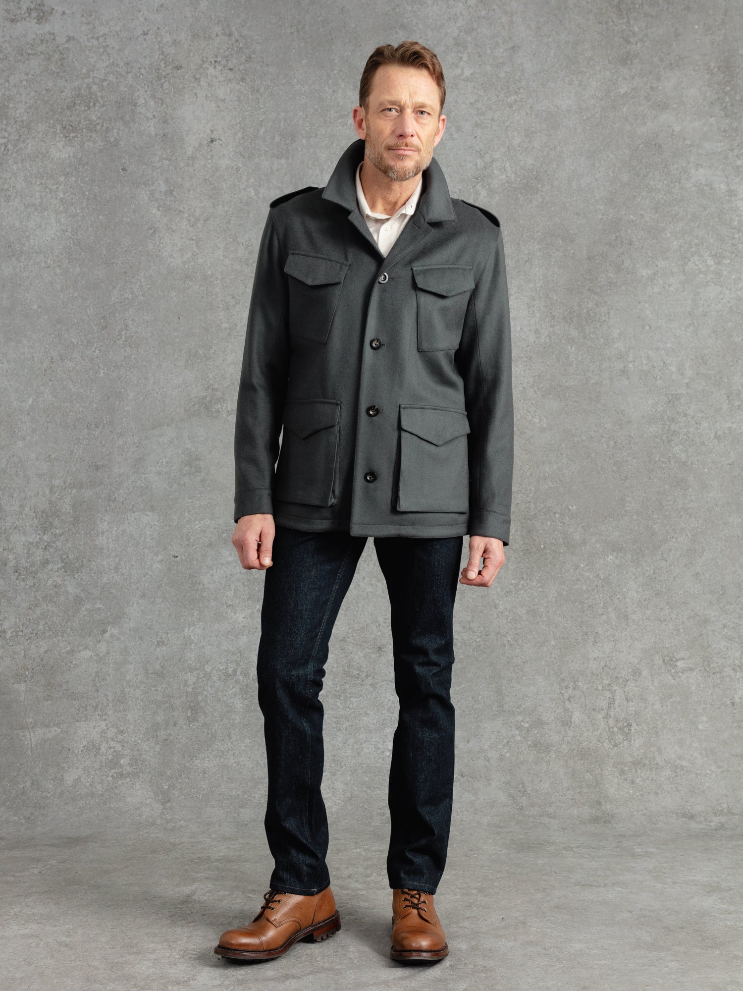 The Doeskin Revere Field Jacket - Cobble Grey