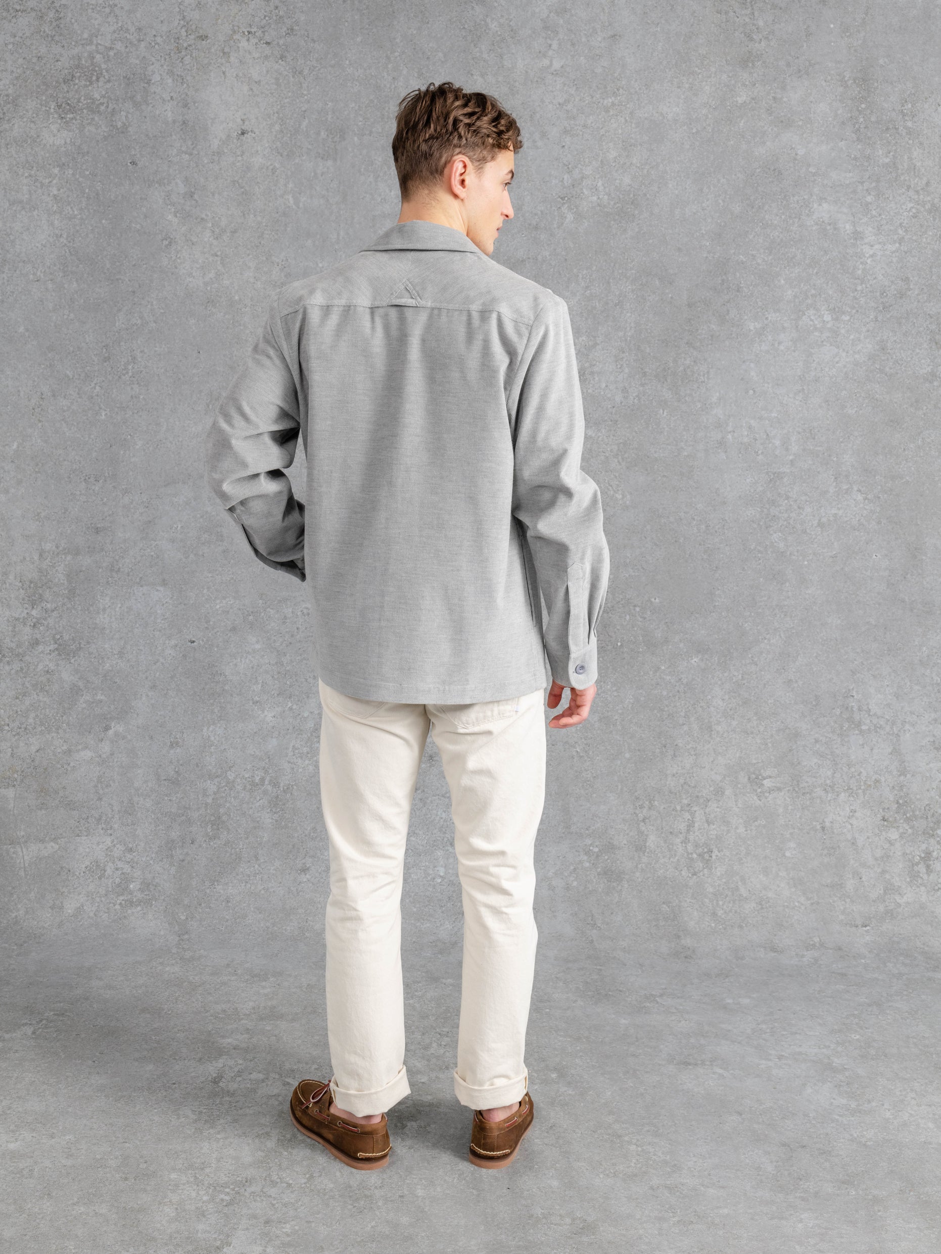 The Cord Patch Pocket Overshirt - Pale Grey