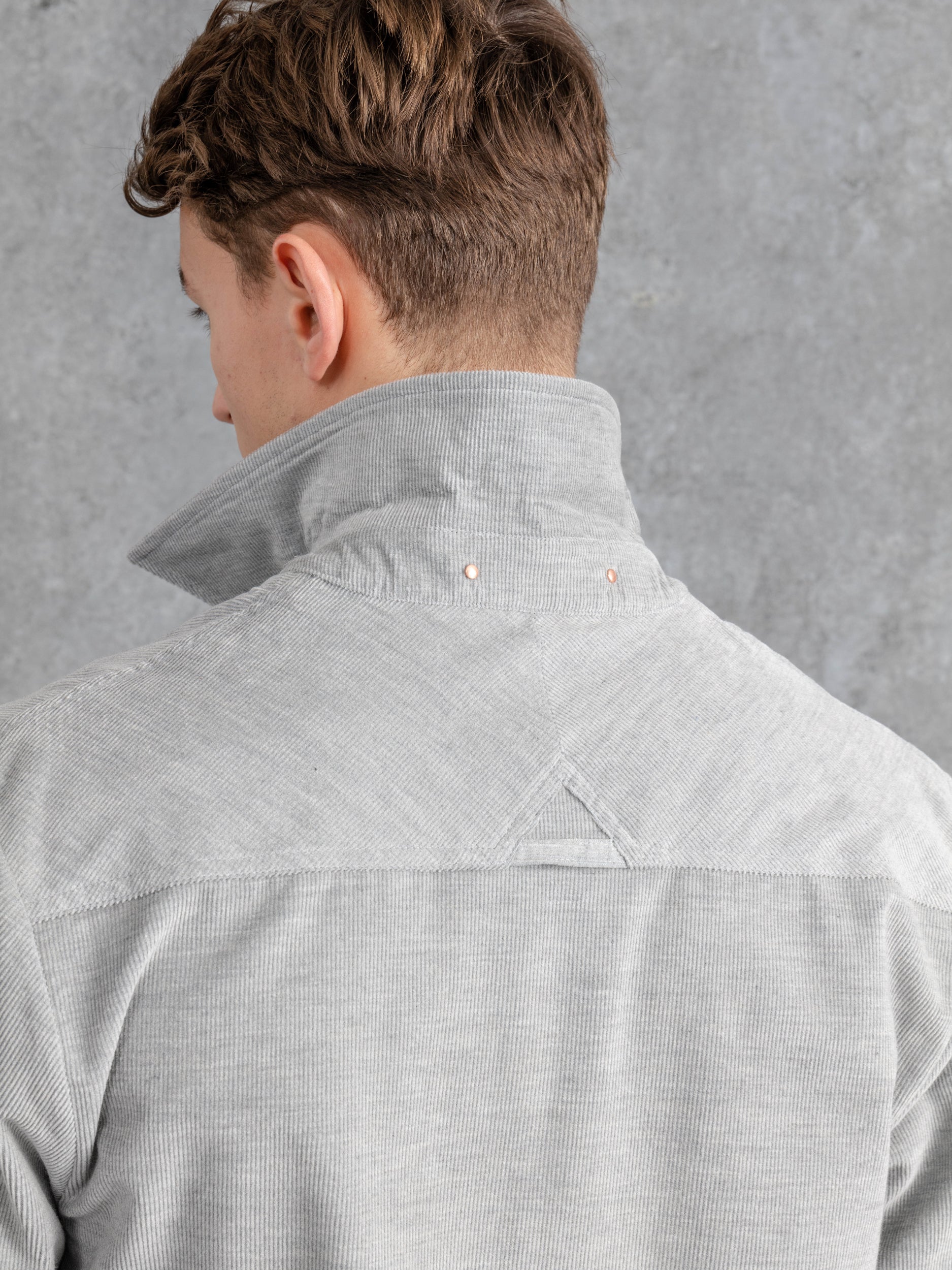 The Cord Patch Pocket Overshirt - Pale Grey