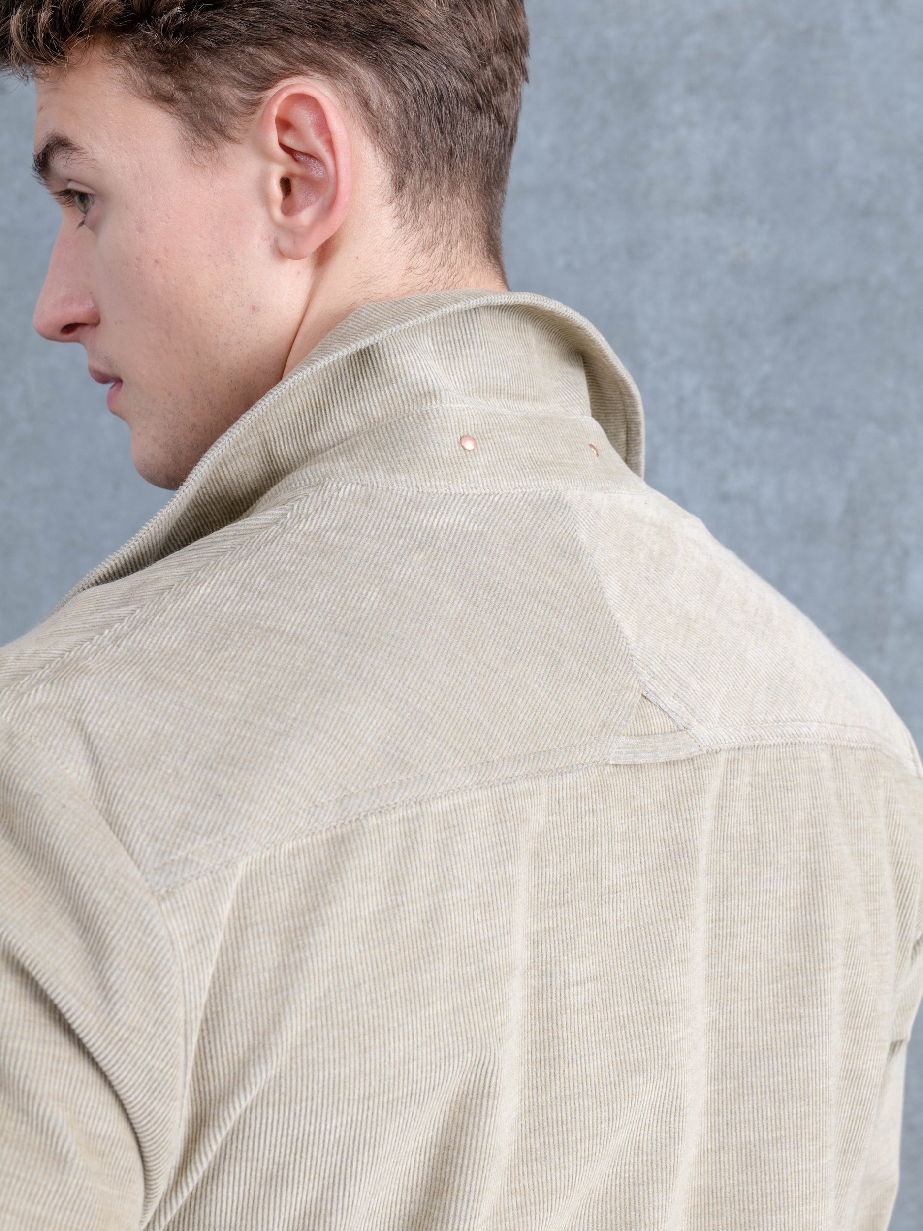 The Cord Patch Pocket Overshirt - Stone