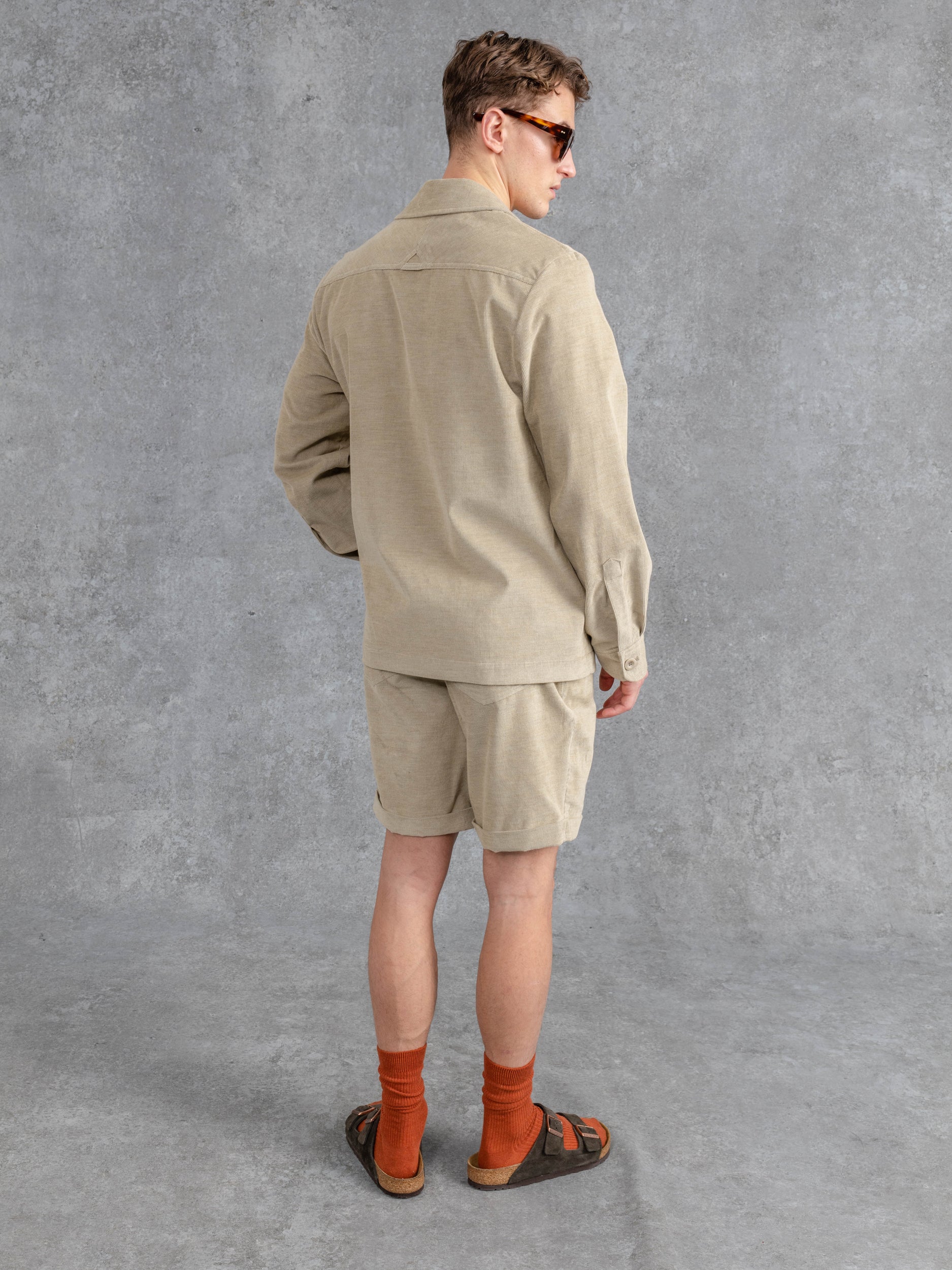 The Cord Patch Pocket Overshirt - Stone