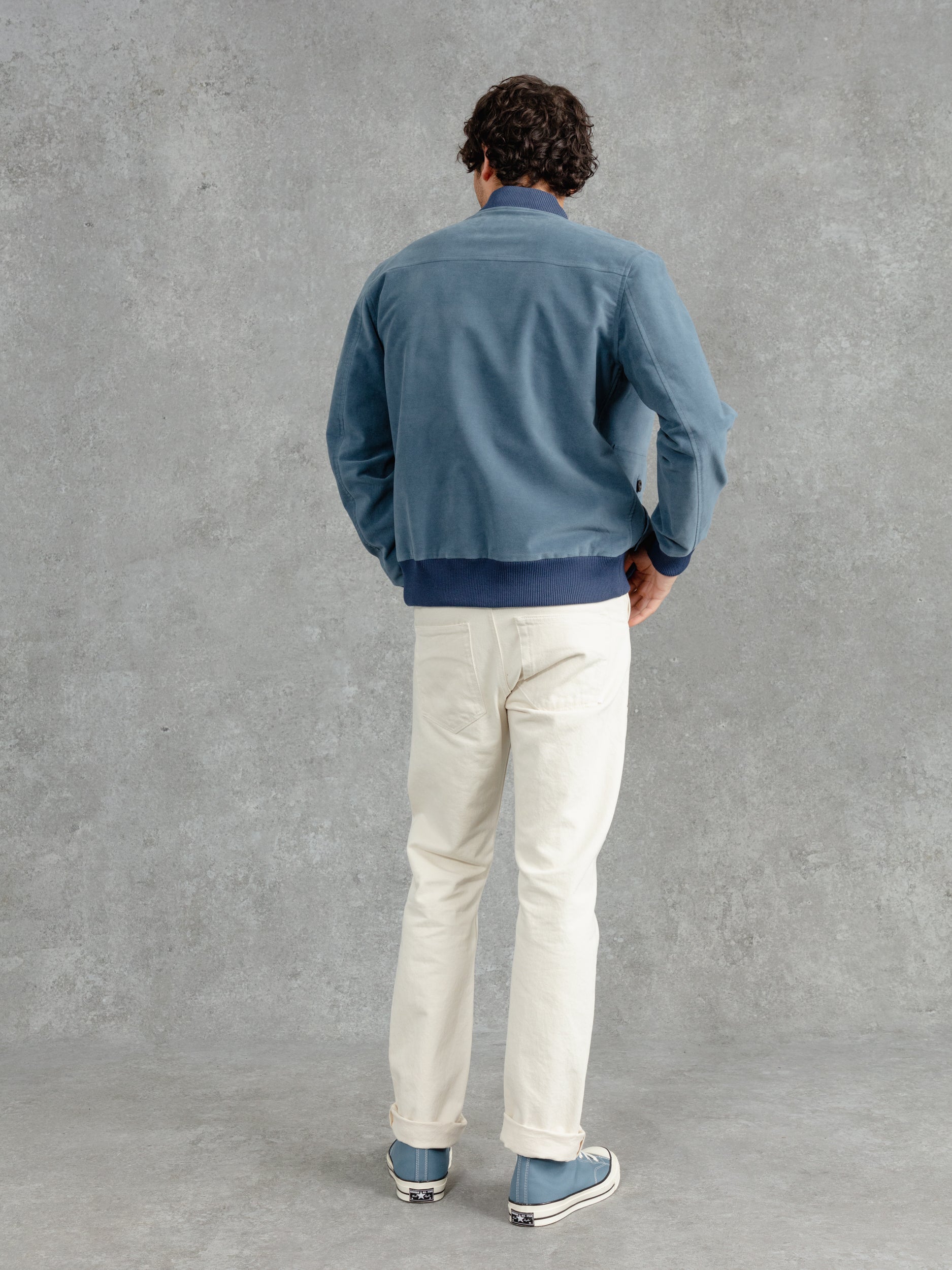 The Moleskin Bomber - Blue