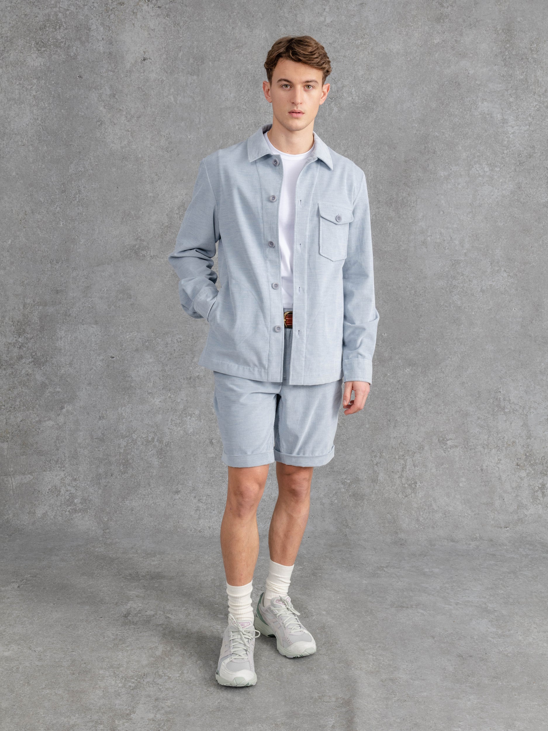 The Cord Patch Pocket Overshirt - Pale Blue