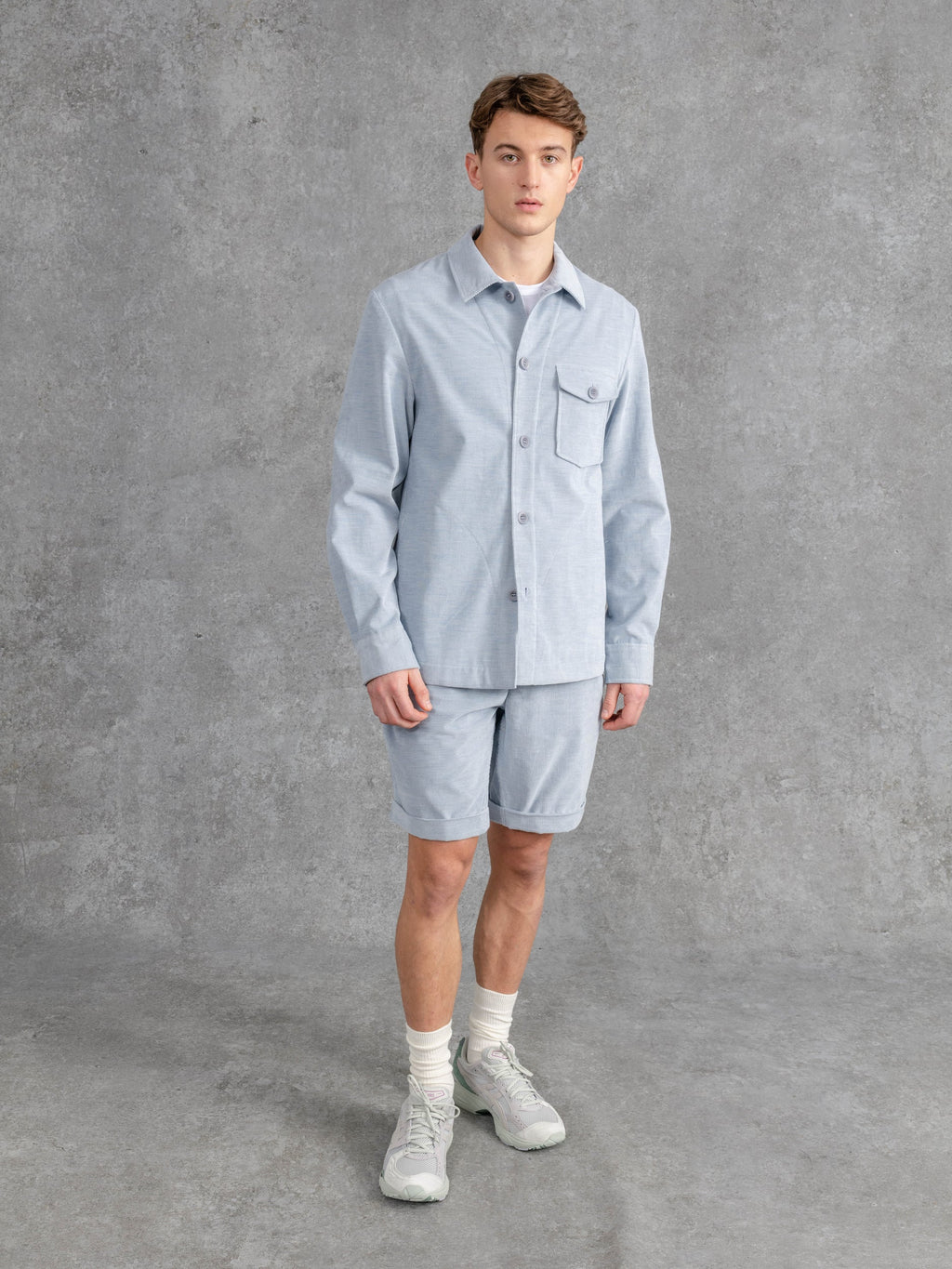 The Cord Patch Pocket Overshirt - Pale Blue