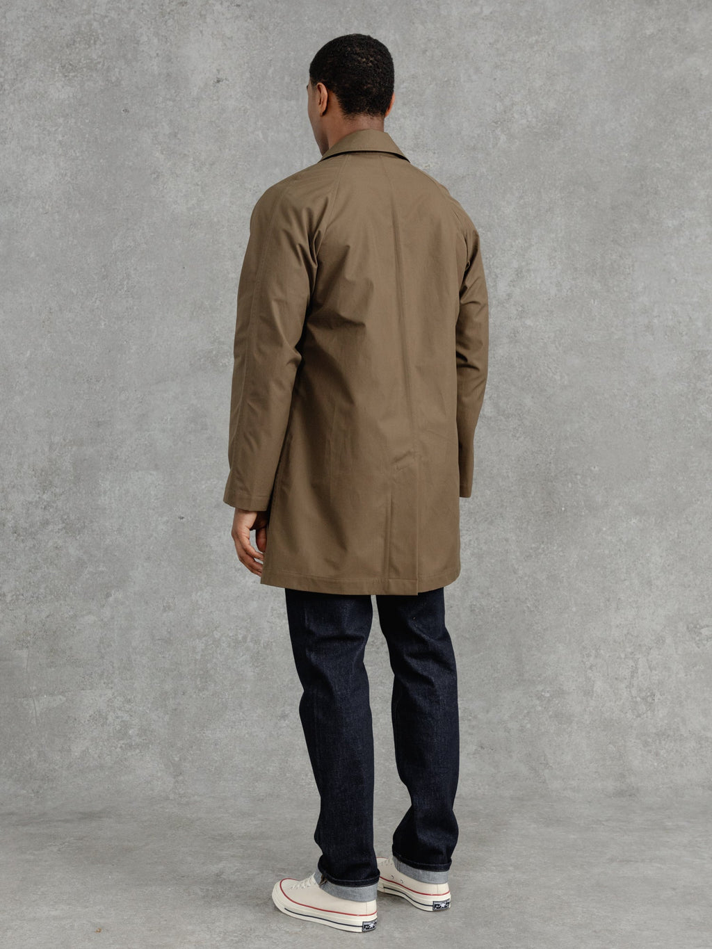 The Ventile® Raglan Raincoat - Leather