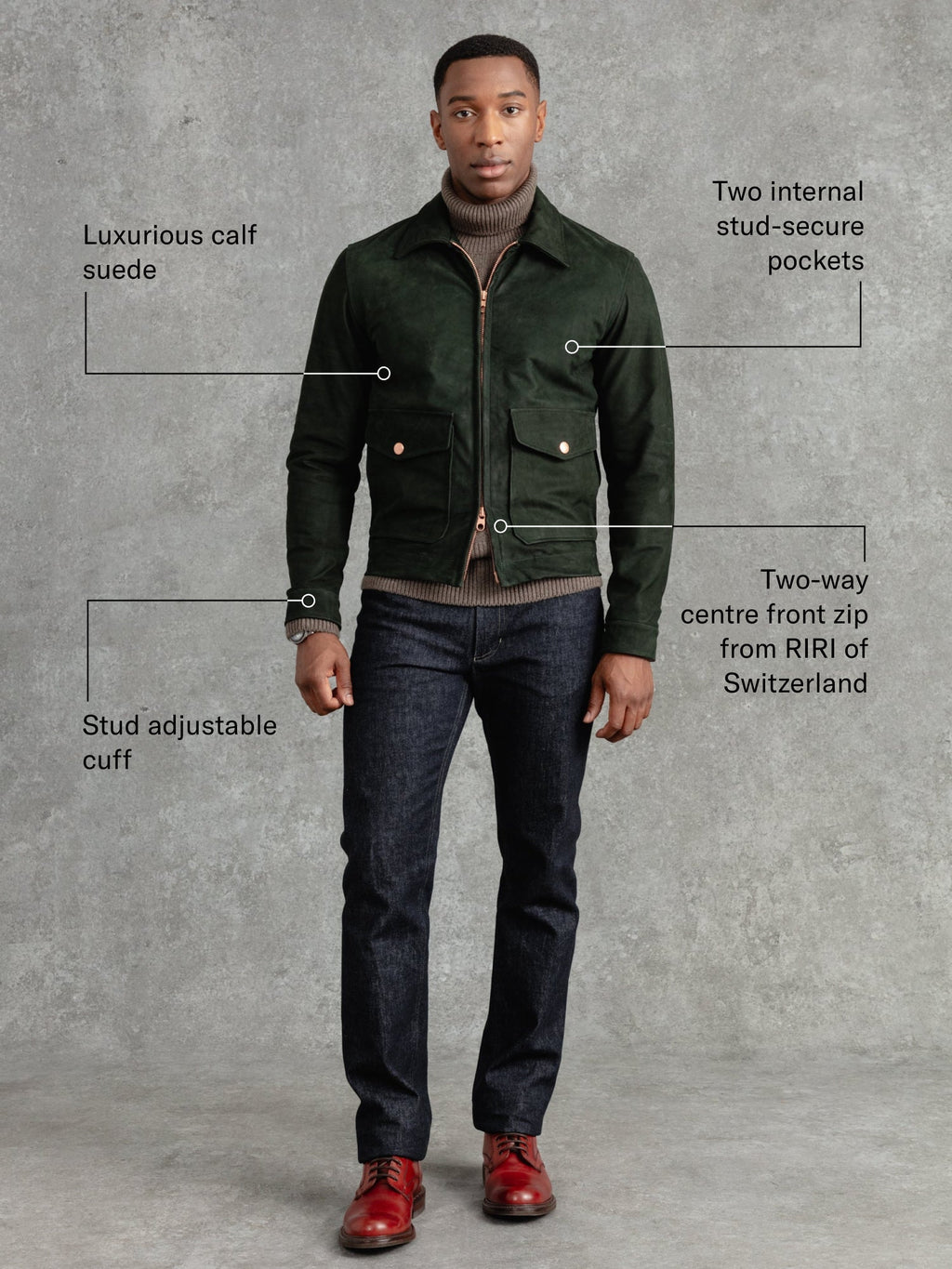 The Calf Suede Bomber - Willow