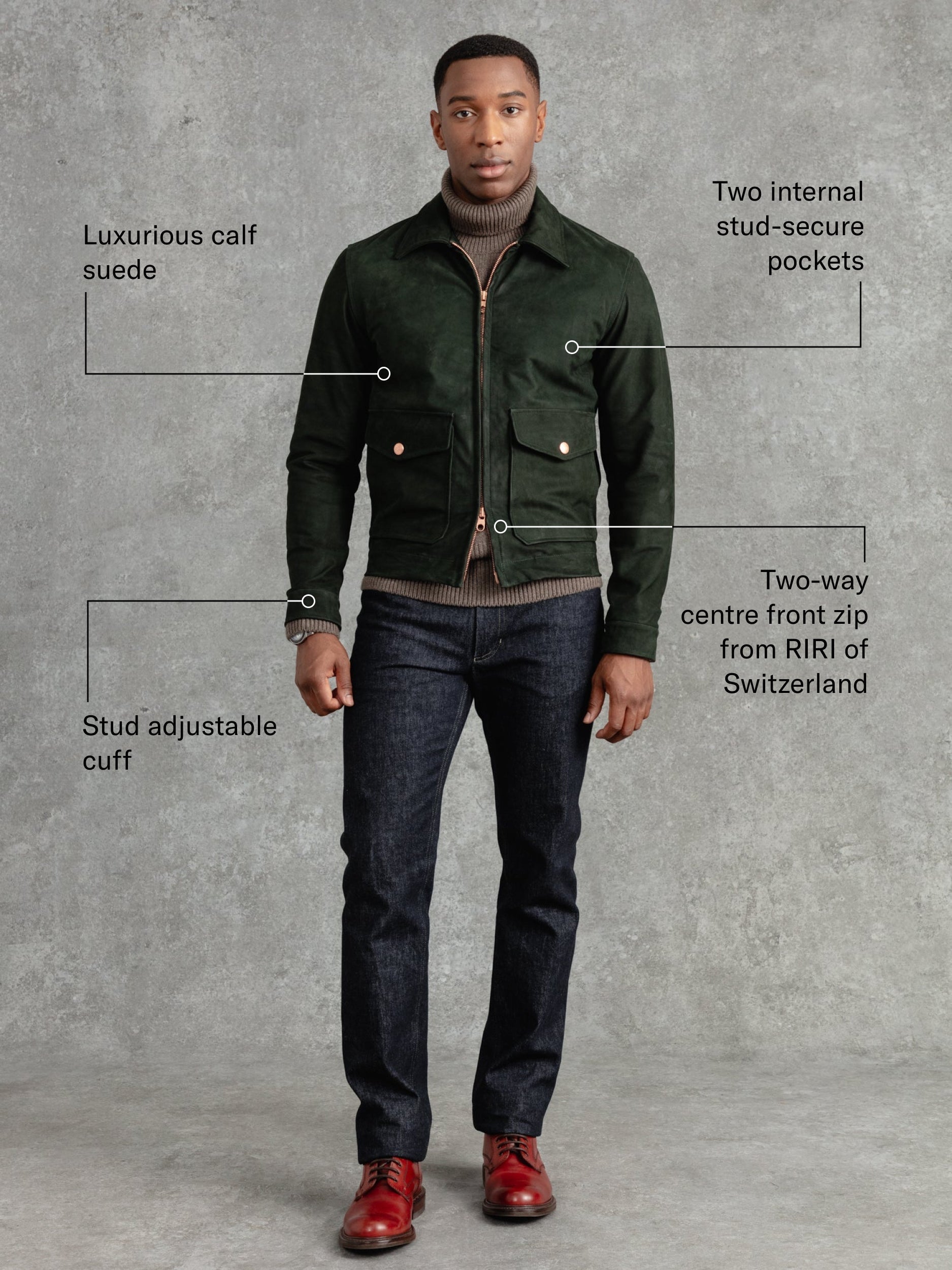 The Calf Suede Bomber - Willow