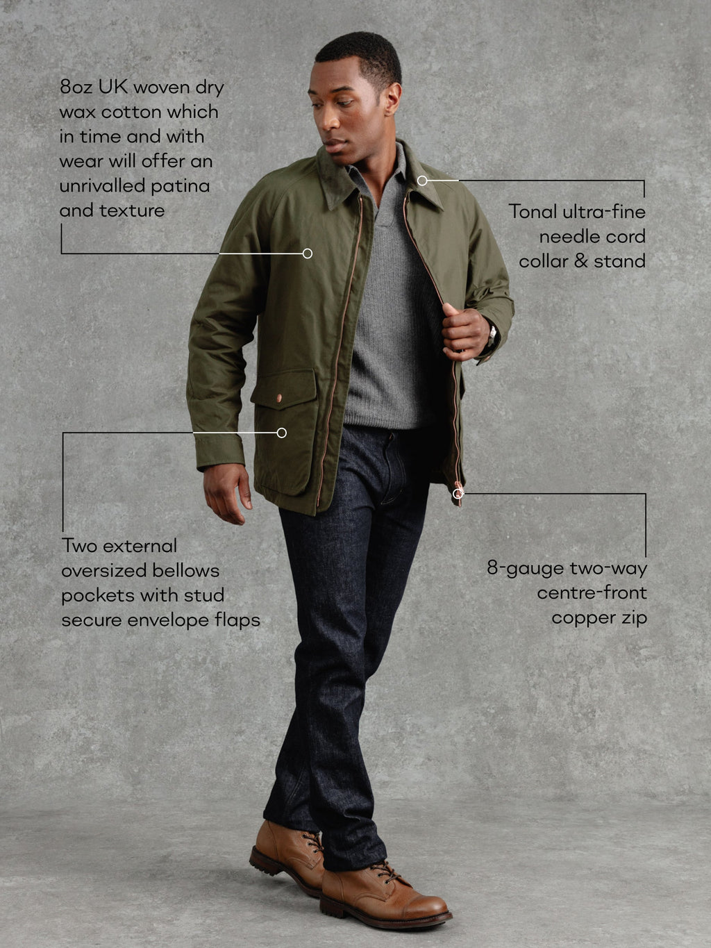 The Casual Wax Jacket - Olive