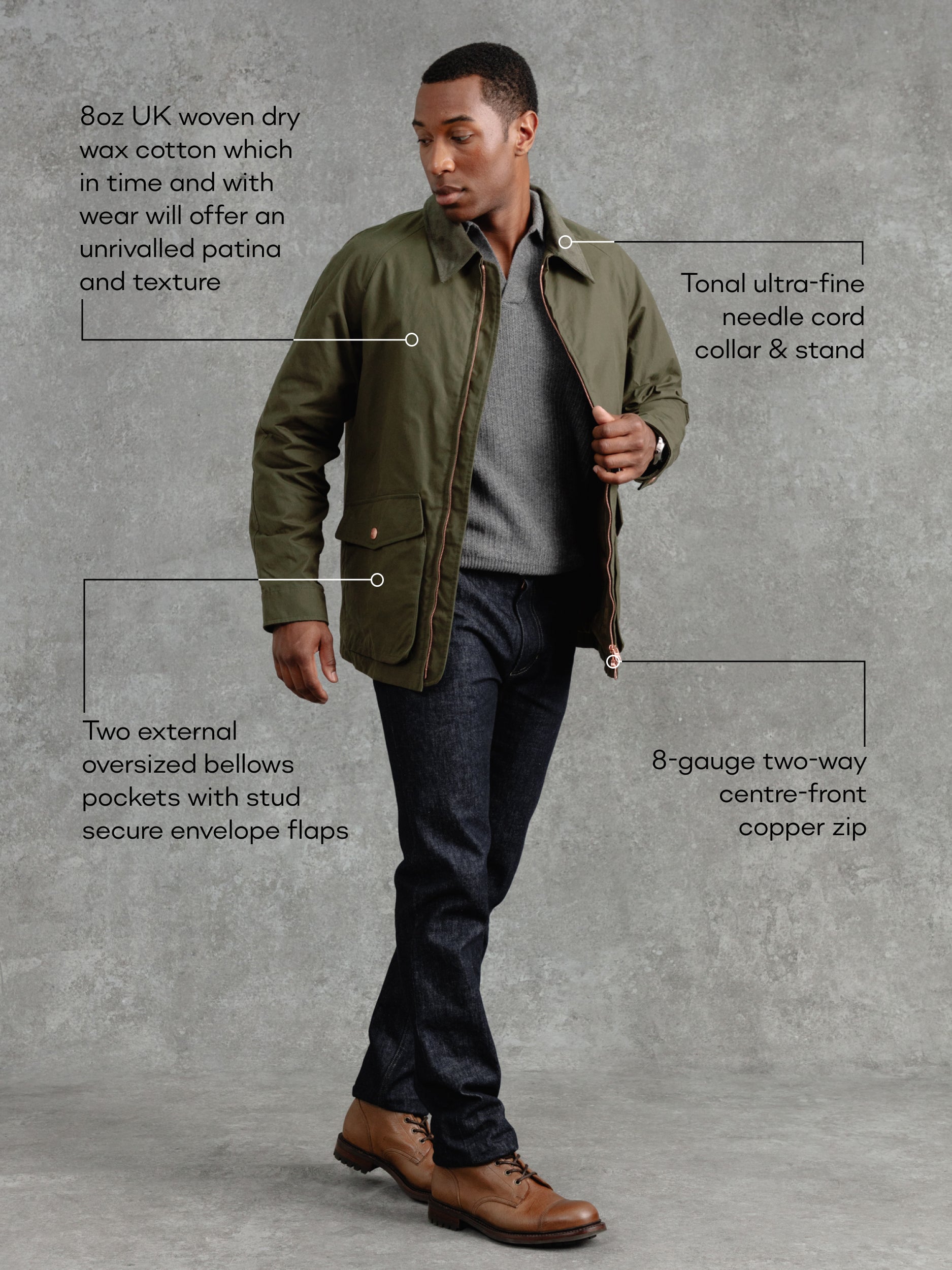 The Casual Wax Jacket - Olive