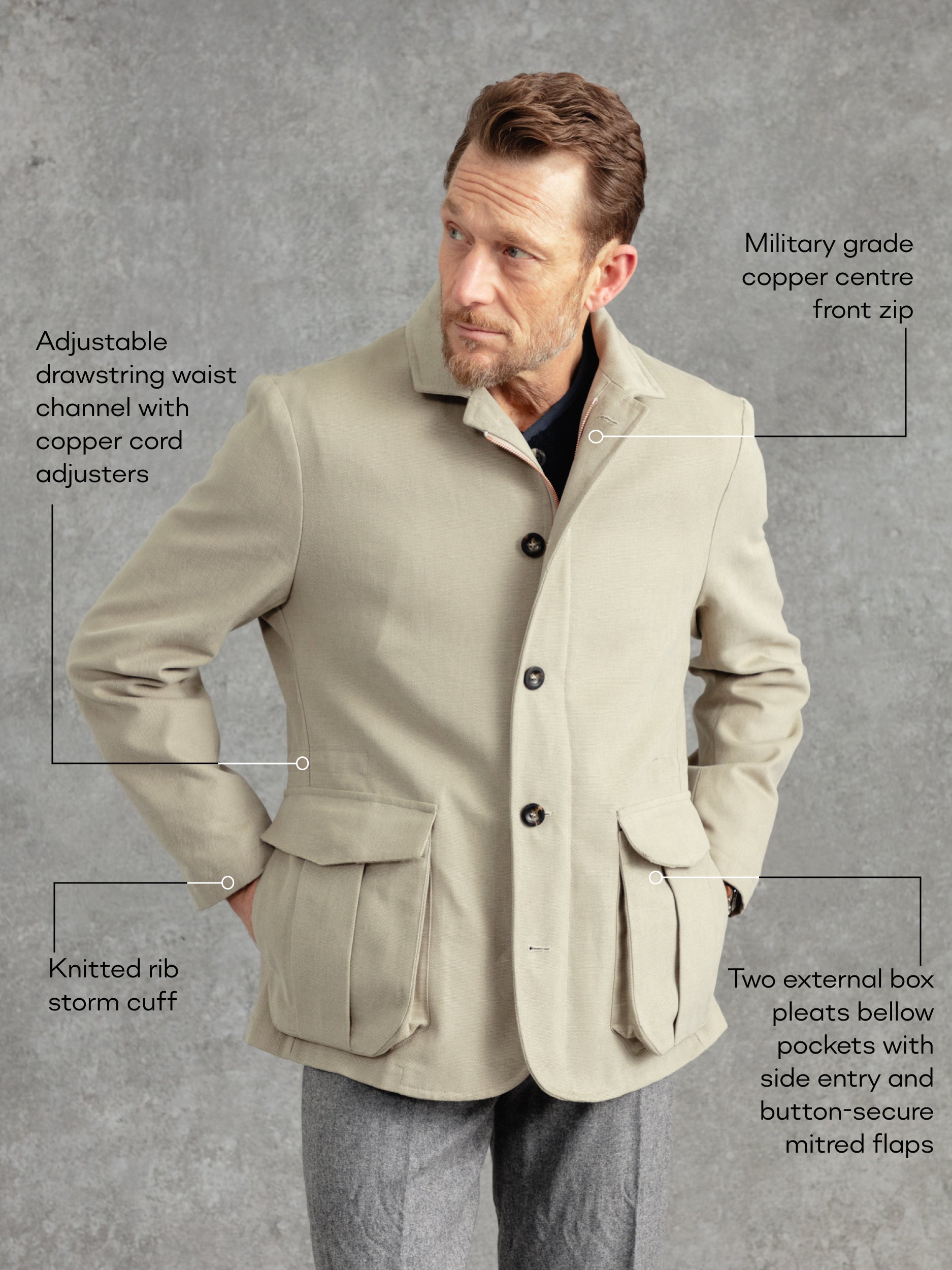 The Norfolk Walking Jacket - Pebble
