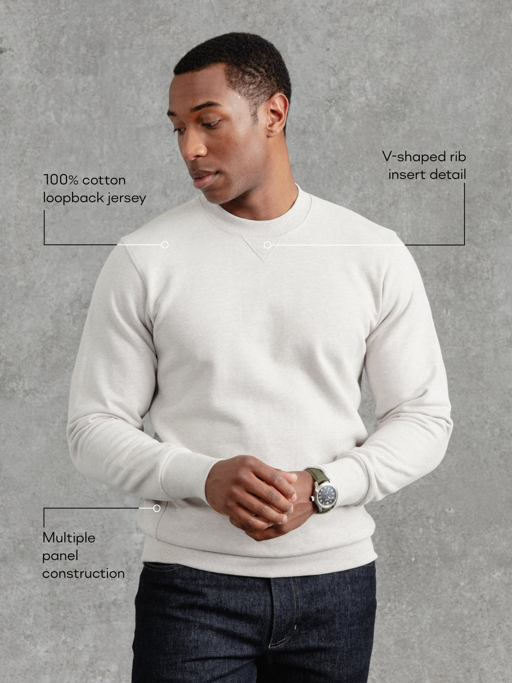 The PW Crew Neck Sweat 2.0 - Pebble