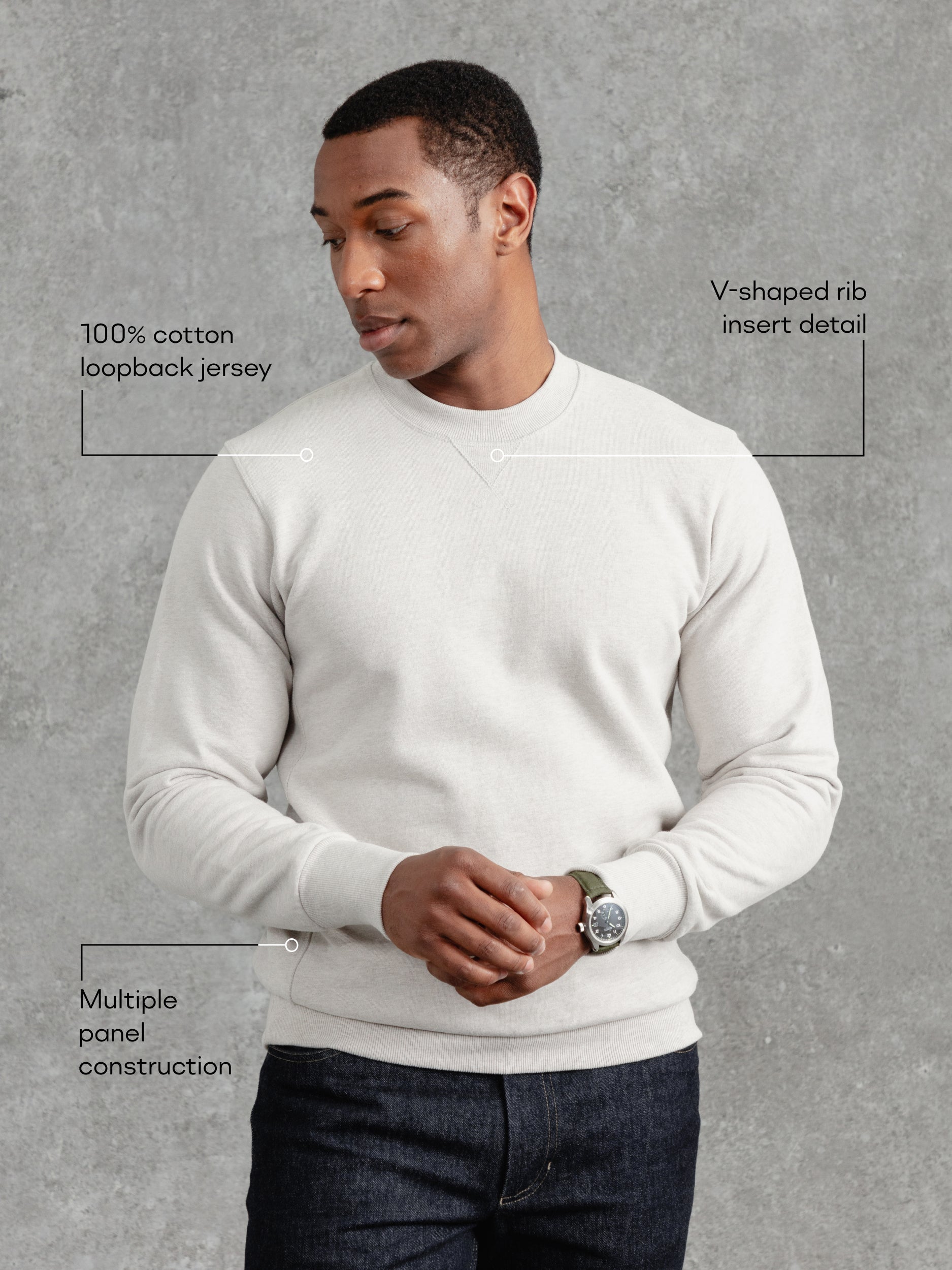 The PW Crew Neck Sweat 2.0 - Pebble