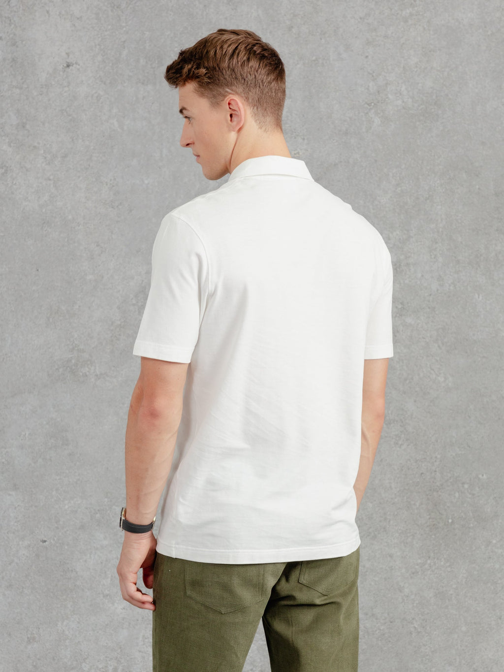 The Ashley Zip Polo - Flake White
