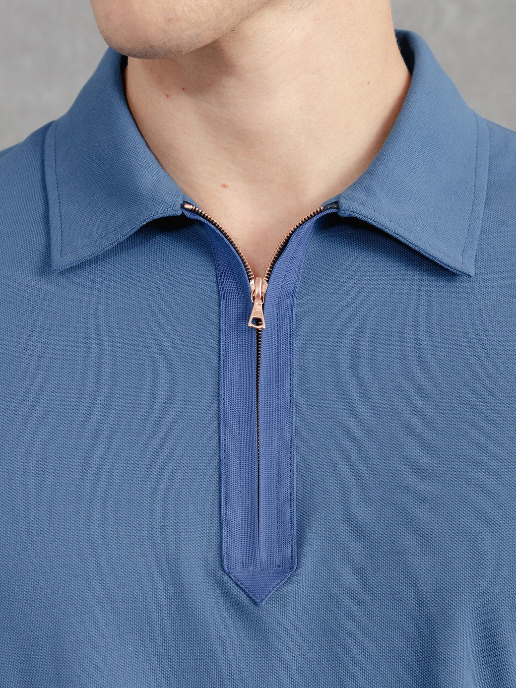 The Ashley Zip Polo - Prussian Blue