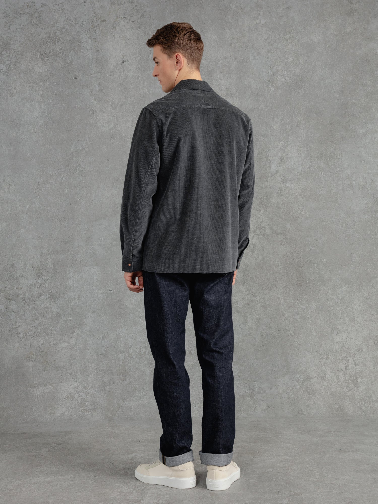 The Cord Saint Studded Shirt - Cobble Grey