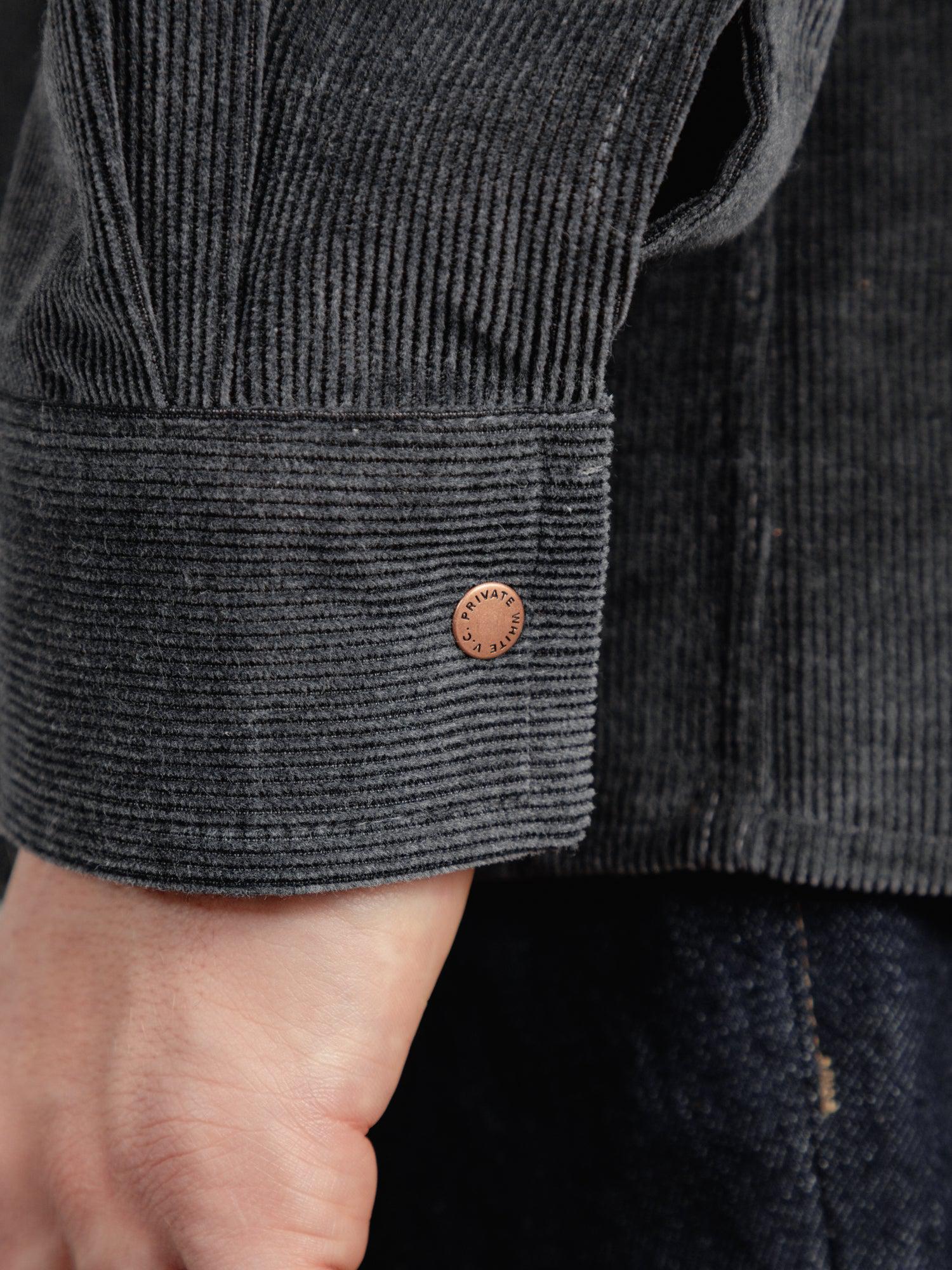 The Cord Saint Studded Shirt - Cobble Grey