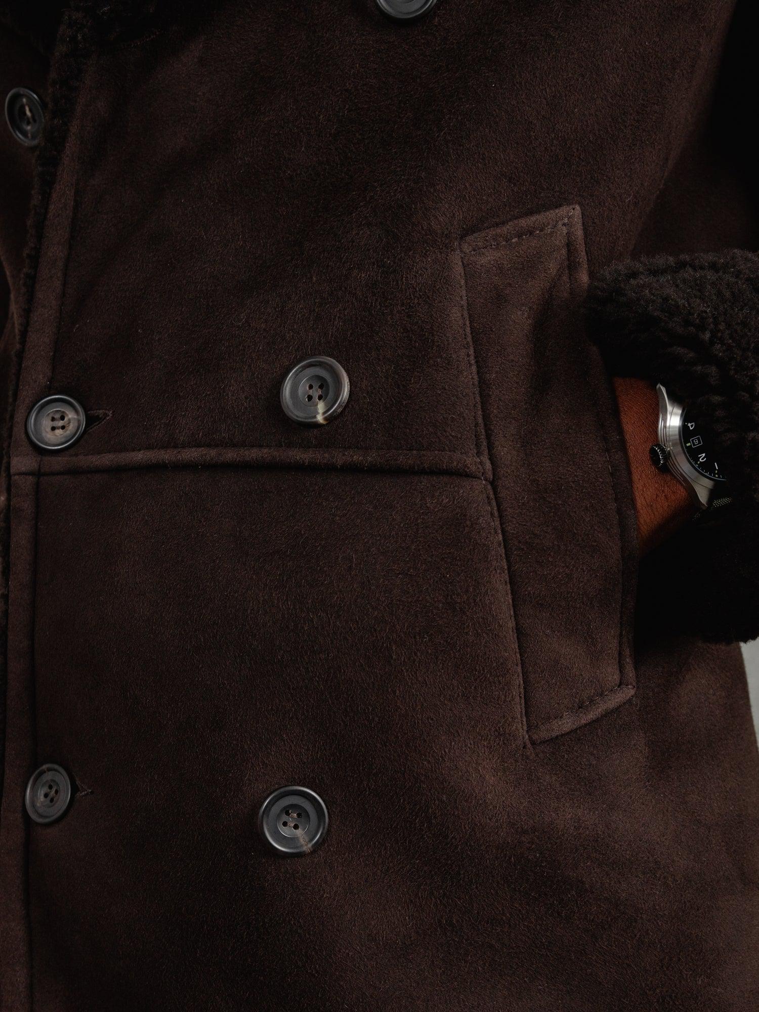 The Suede Shearling Peacoat