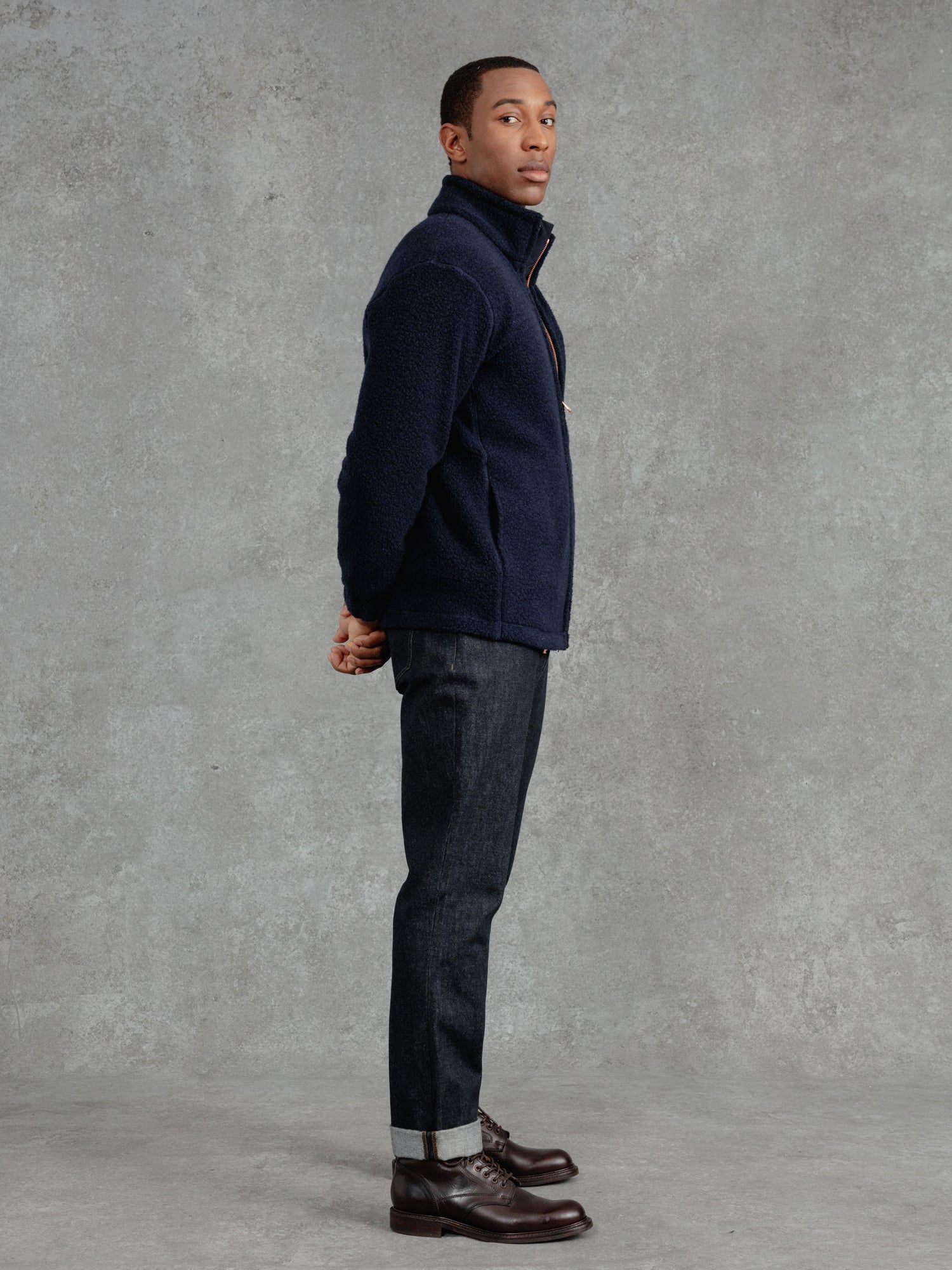 The Zip Up Fleece Jacket - Ink