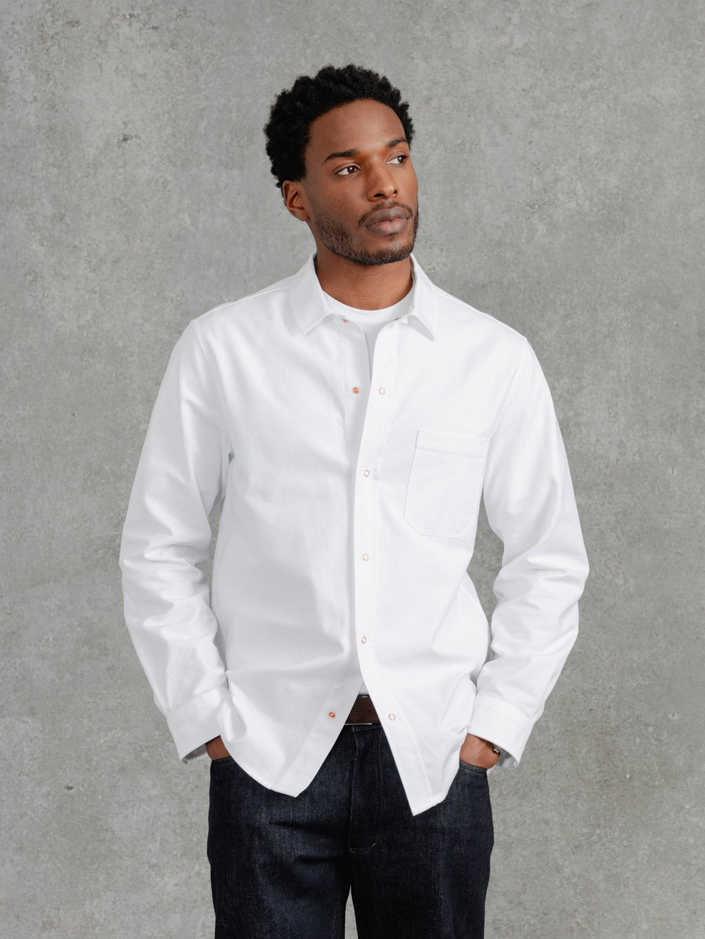 The Cotton Studded Overshirt - Chalk