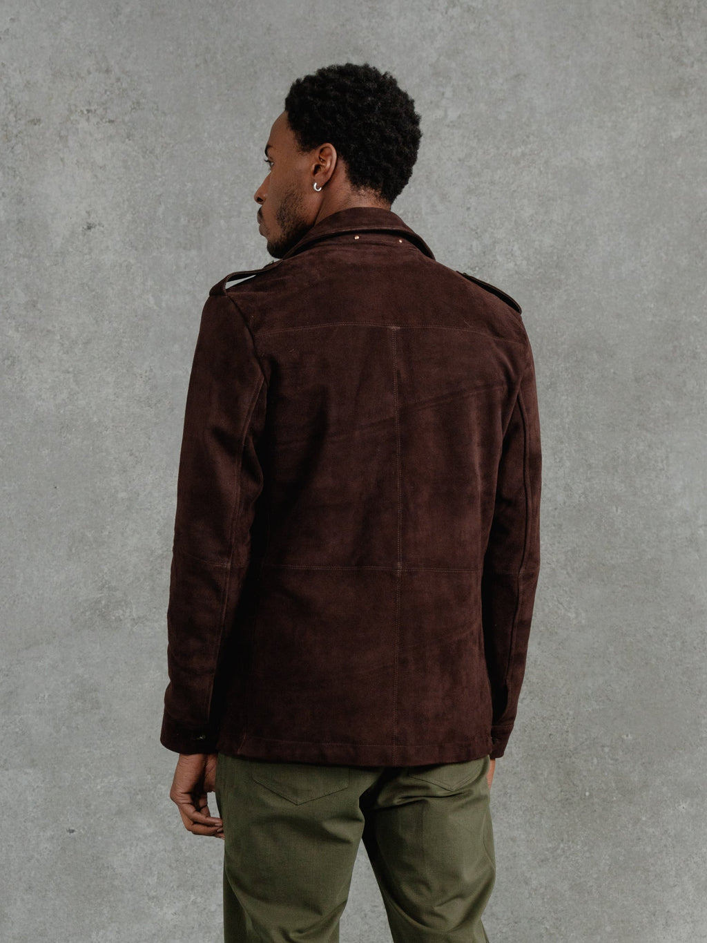 The Suede Revere Jacket - Bark