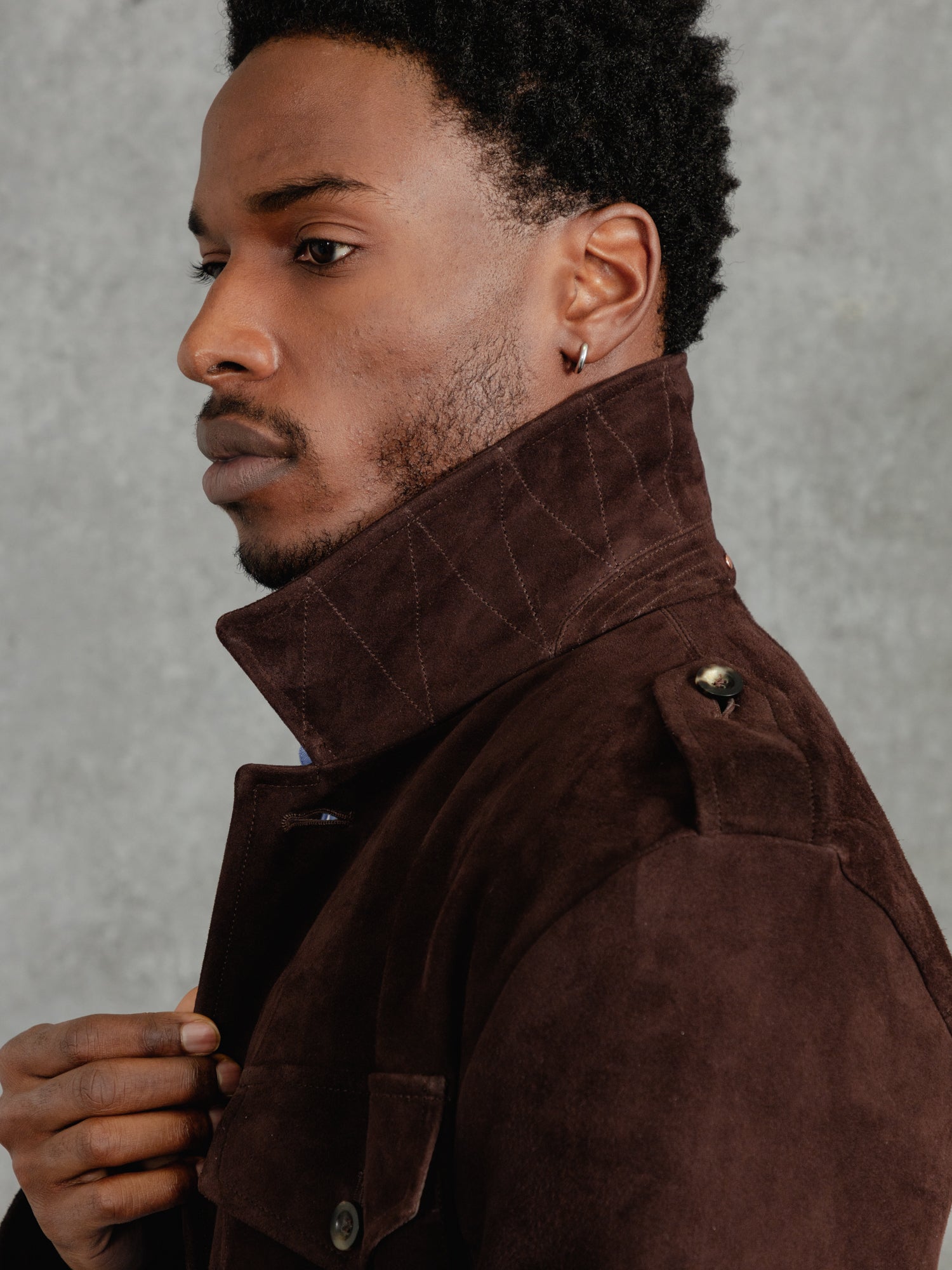 The Suede Revere Jacket - Bark