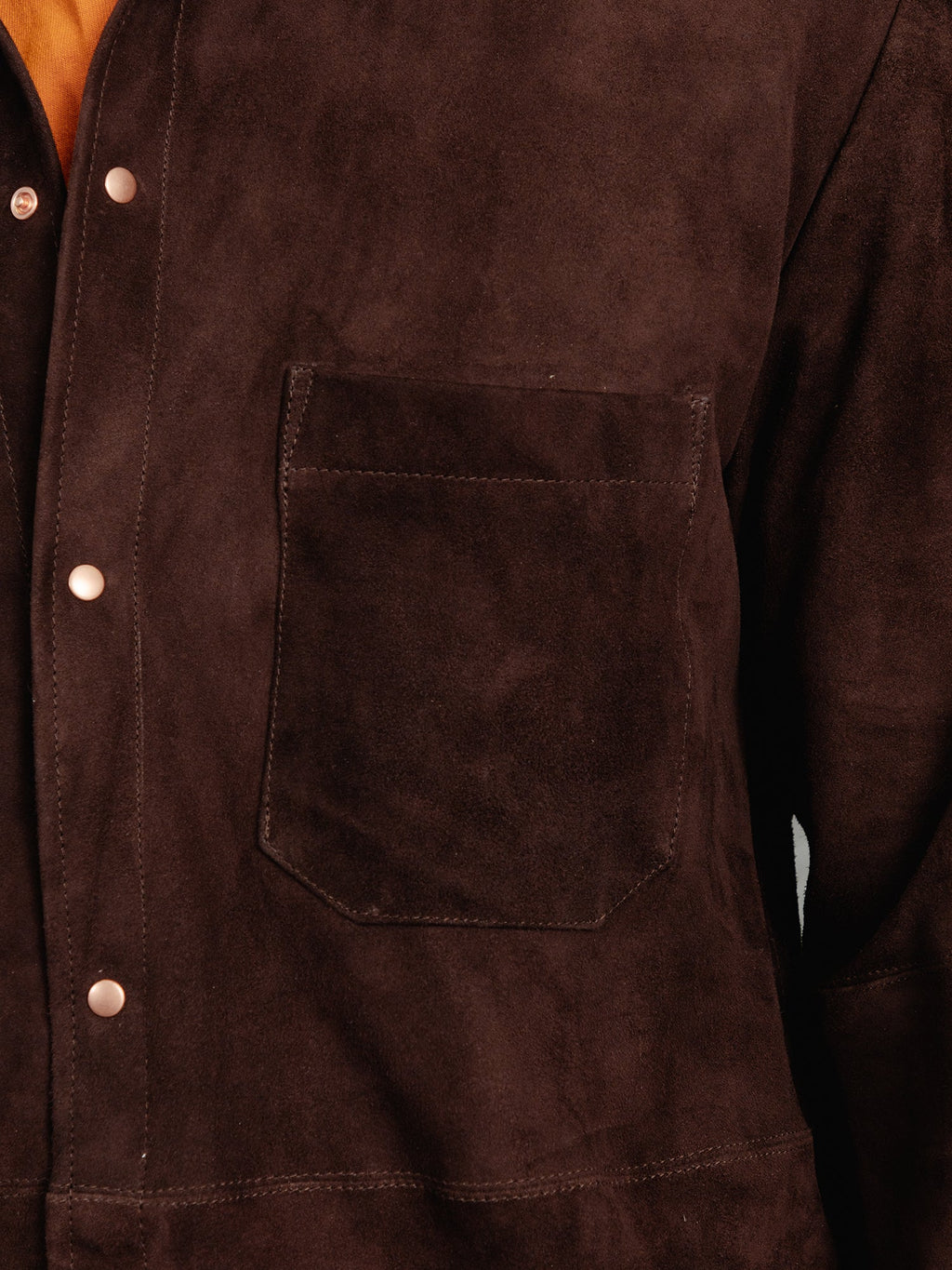 The Suede Studded Overshirt - Bark