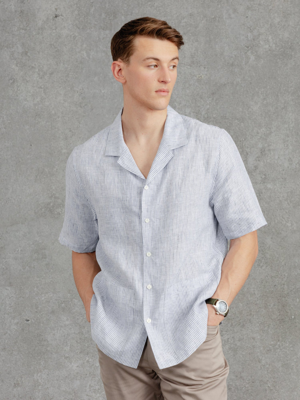 The Chelsea Cuban Collar Shirt - Ink