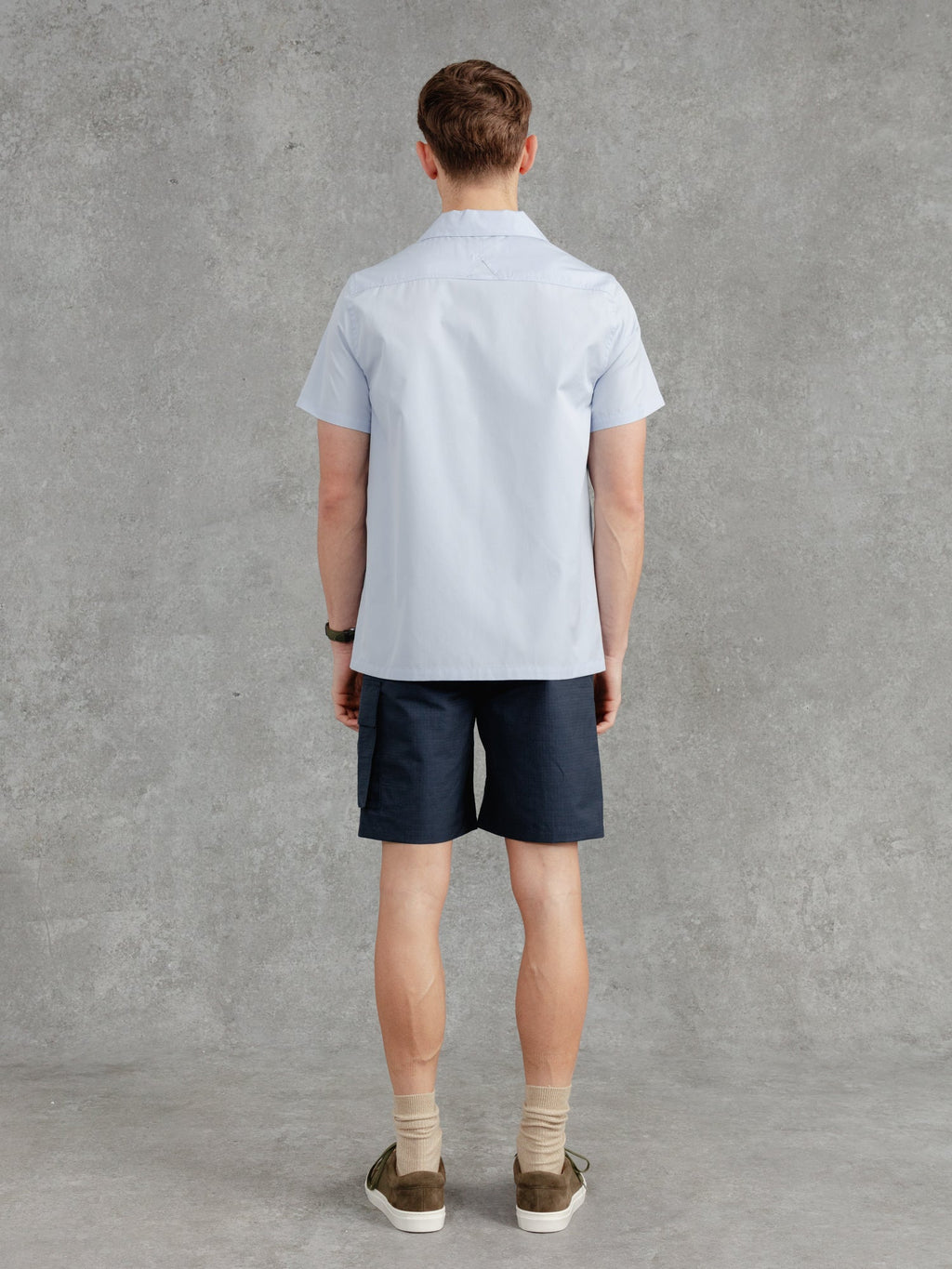 The Cotton Cuban Collar Shirt - Azure