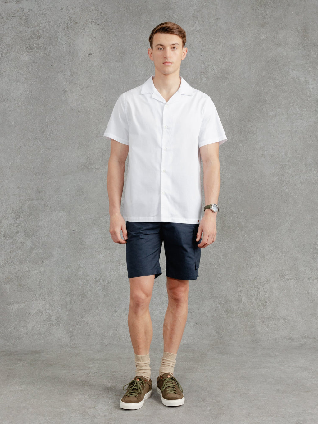 The Cotton Cuban Collar Shirt - Chalk