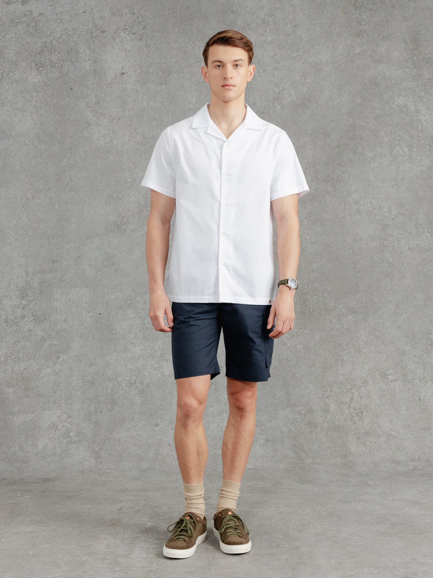 The Cotton Cuban Collar Shirt - Chalk