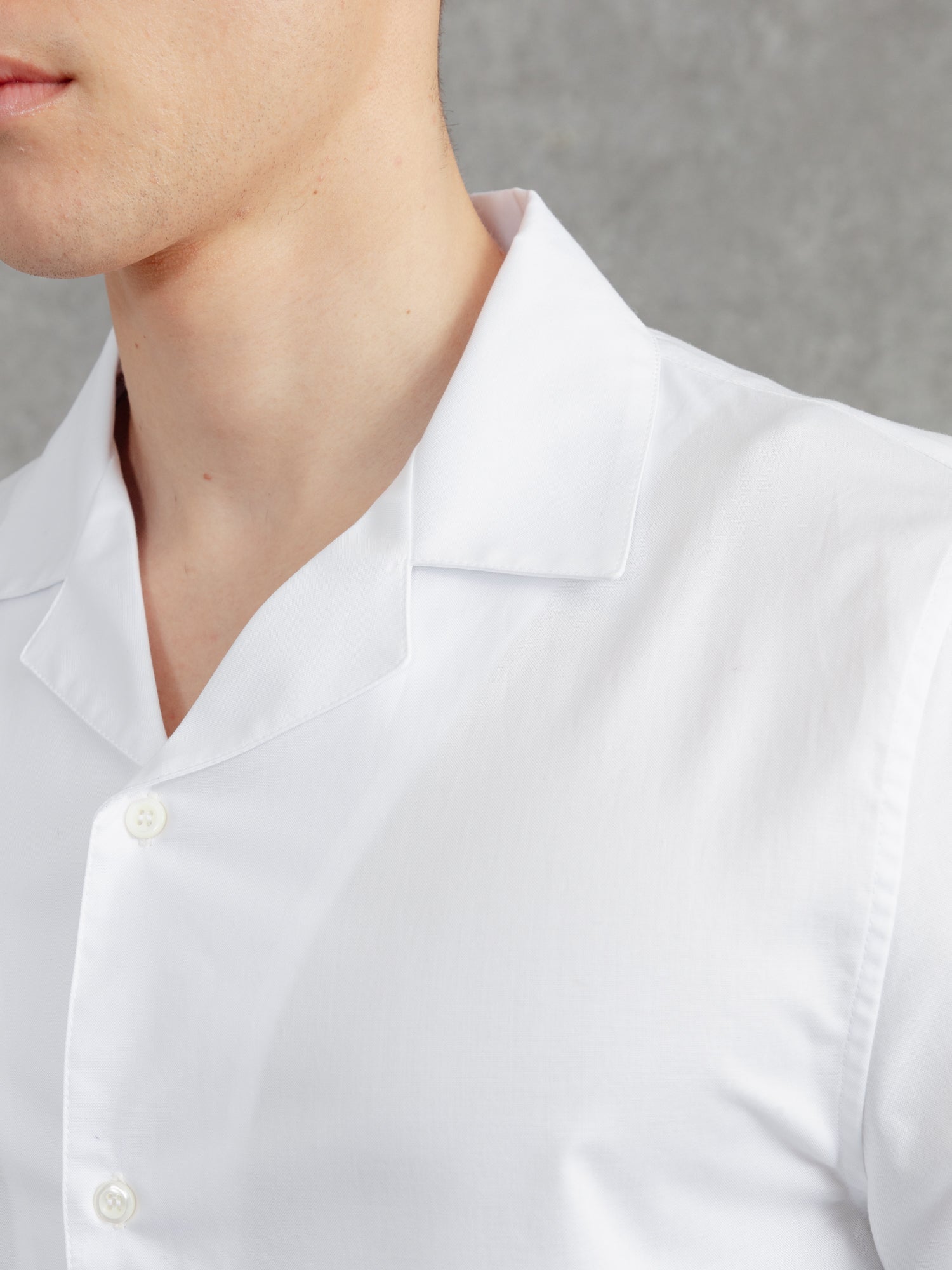 The Cotton Cuban Collar Shirt - Chalk