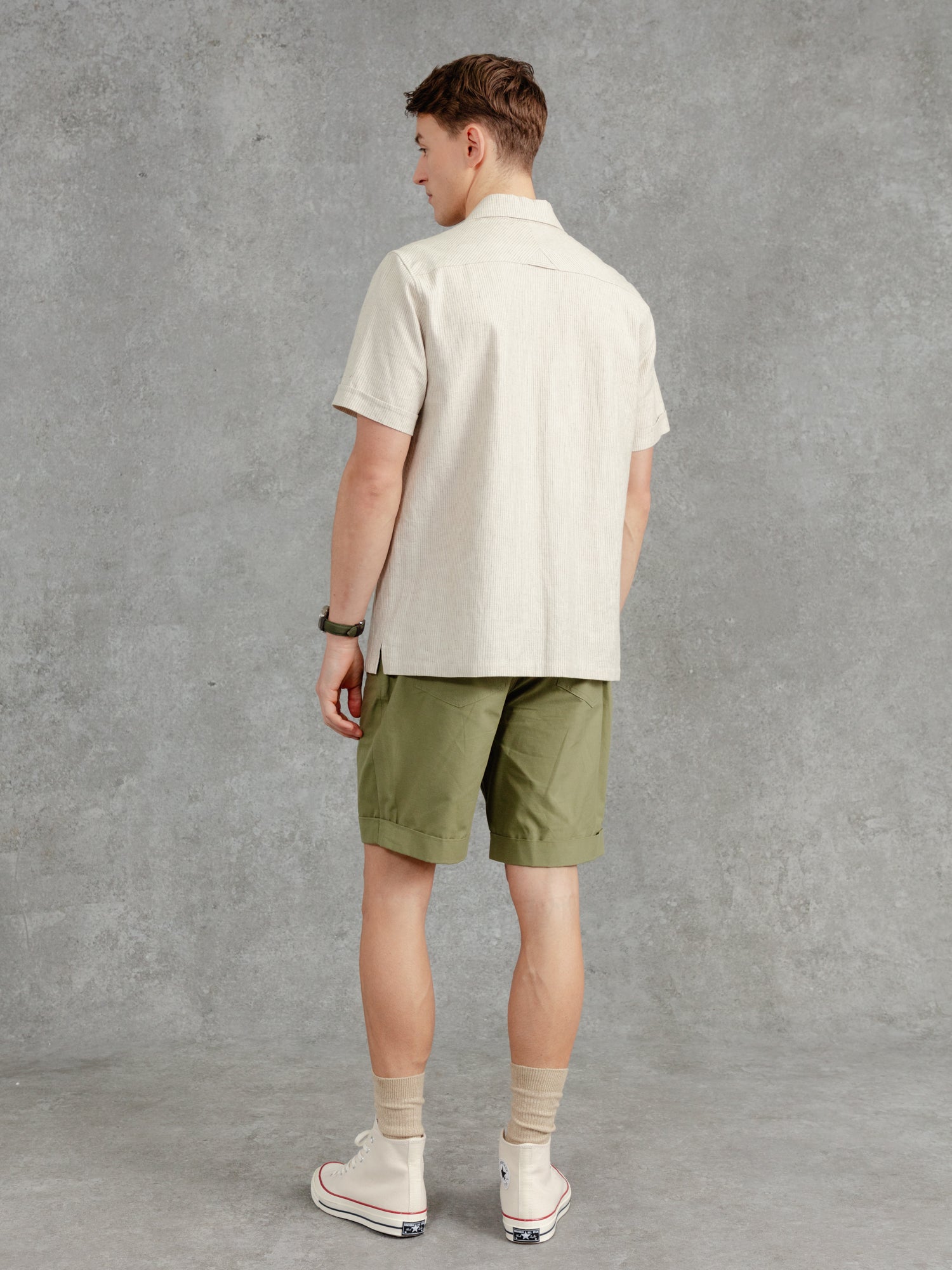 The Stripe Aldery Overshirt - Alabaster & Ivory Black