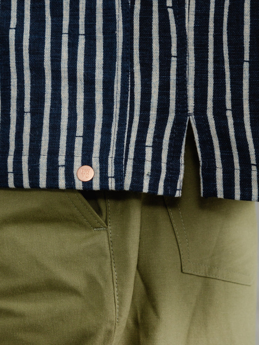 The Stripe Aldery Overshirt - Ink & Cobble Grey