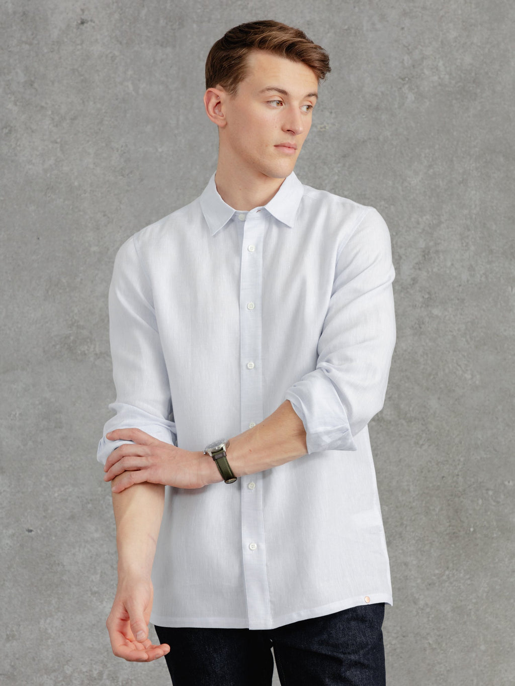 The Victor Linen Shirt - Pale Smoke