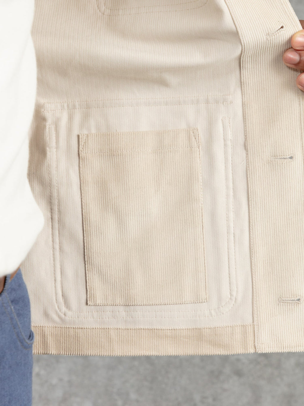 The Cord Pocket Jacket - Alabaster