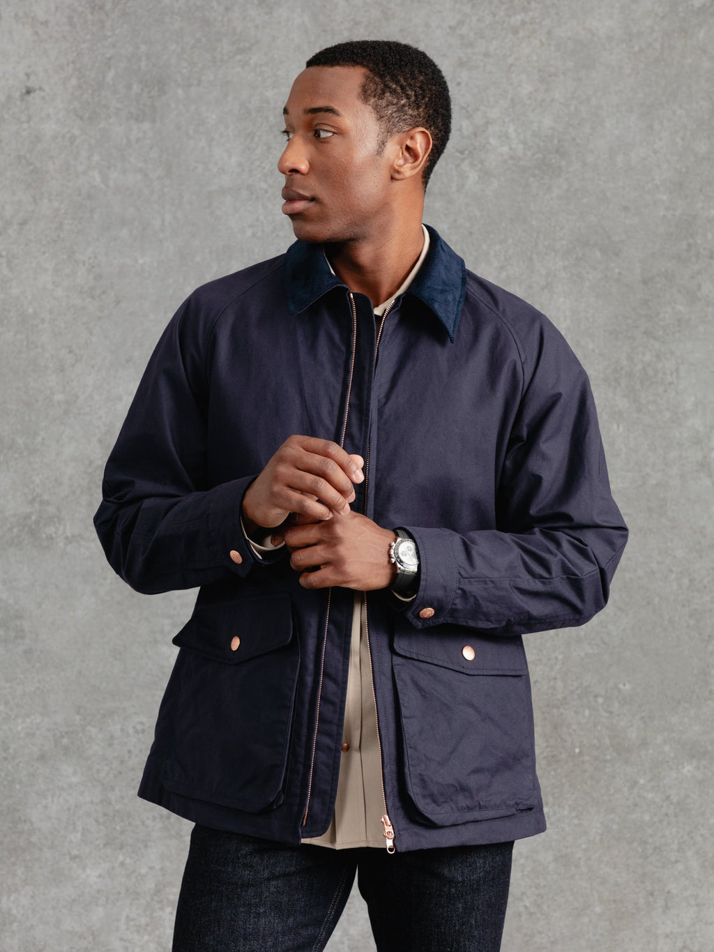 The Casual Wax Jacket - Ink