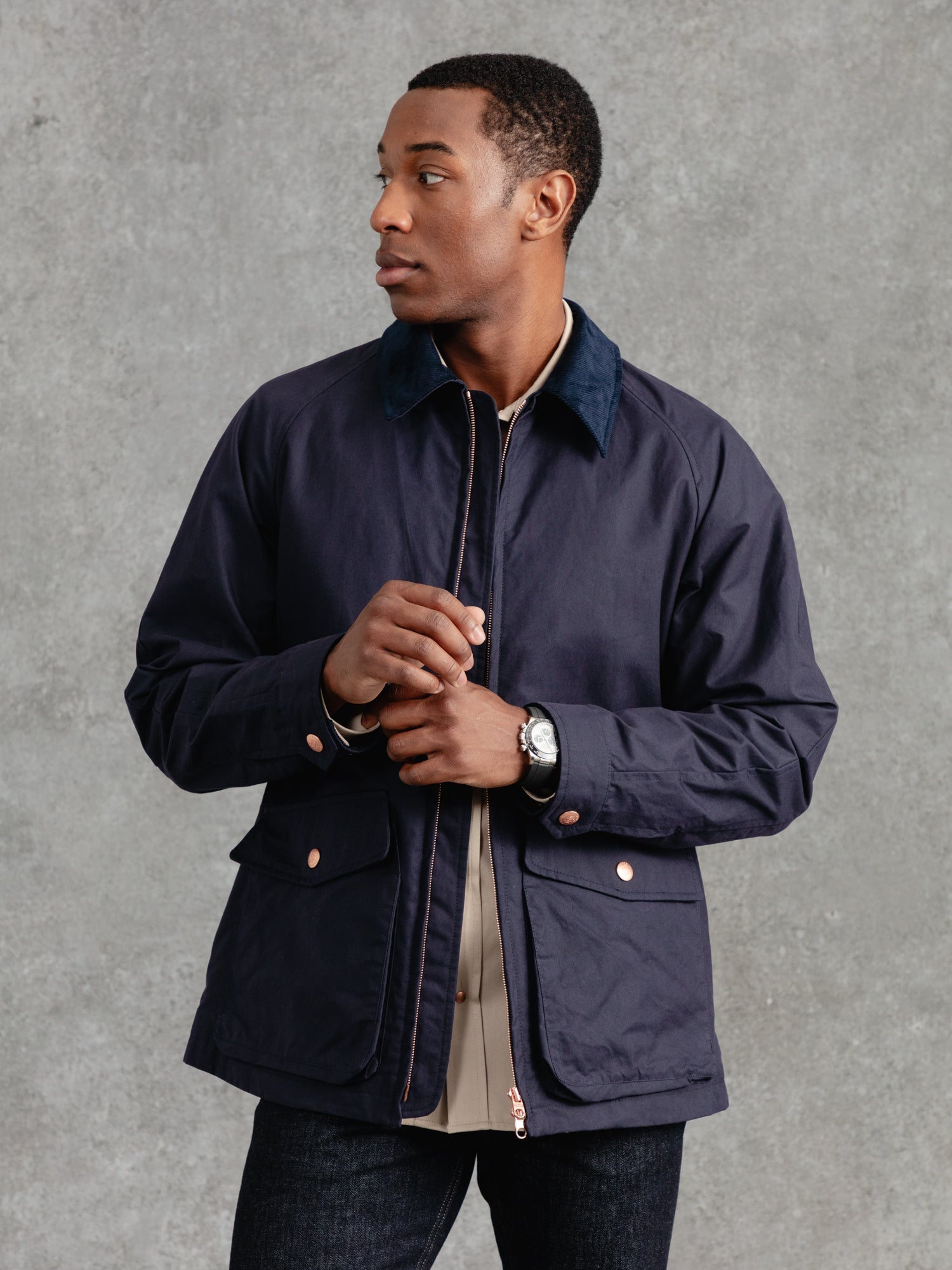 The Casual Wax Jacket - Ink