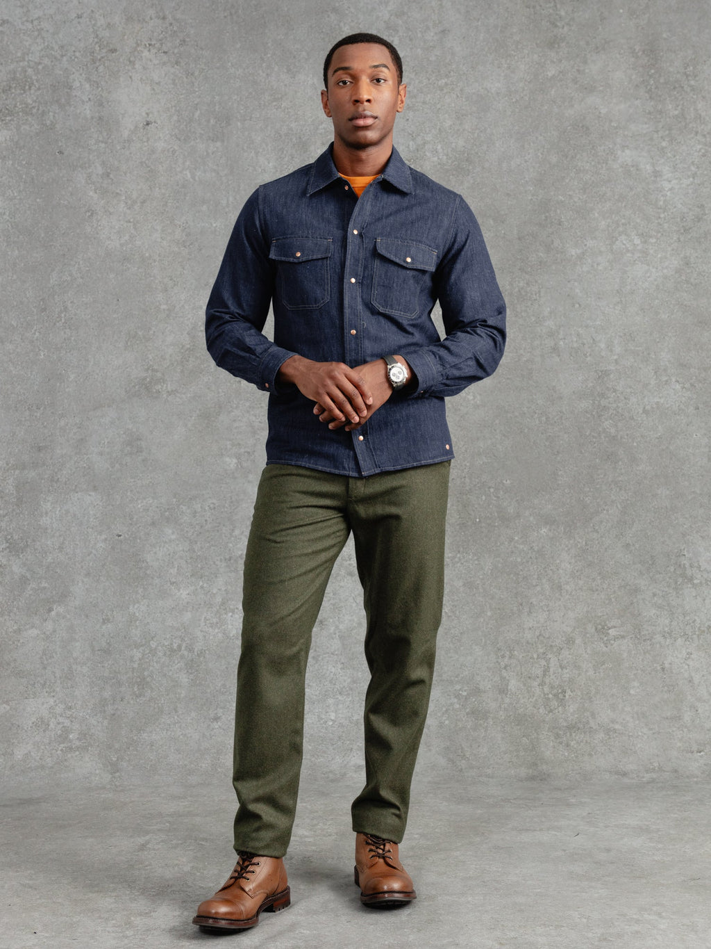 The Denim Studded Utility Overshirt